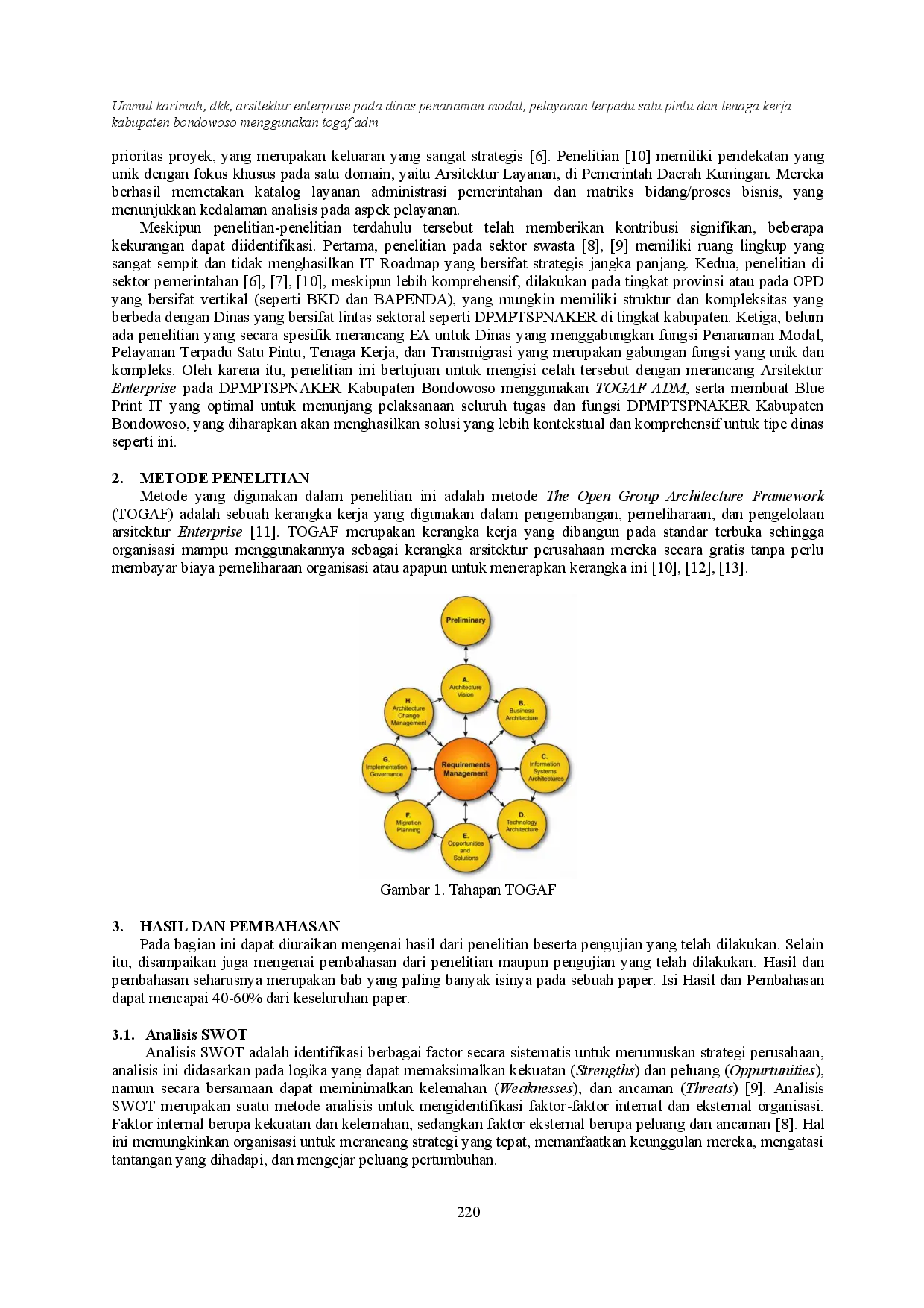 juris Arsitektur Enterprise Pada Dinas Penanaman Modal Pelayanan Terpadu Satu Pintu Dan Tenaga Kerja Kabupaten Bondowoso Menggunakan Togaf Adm