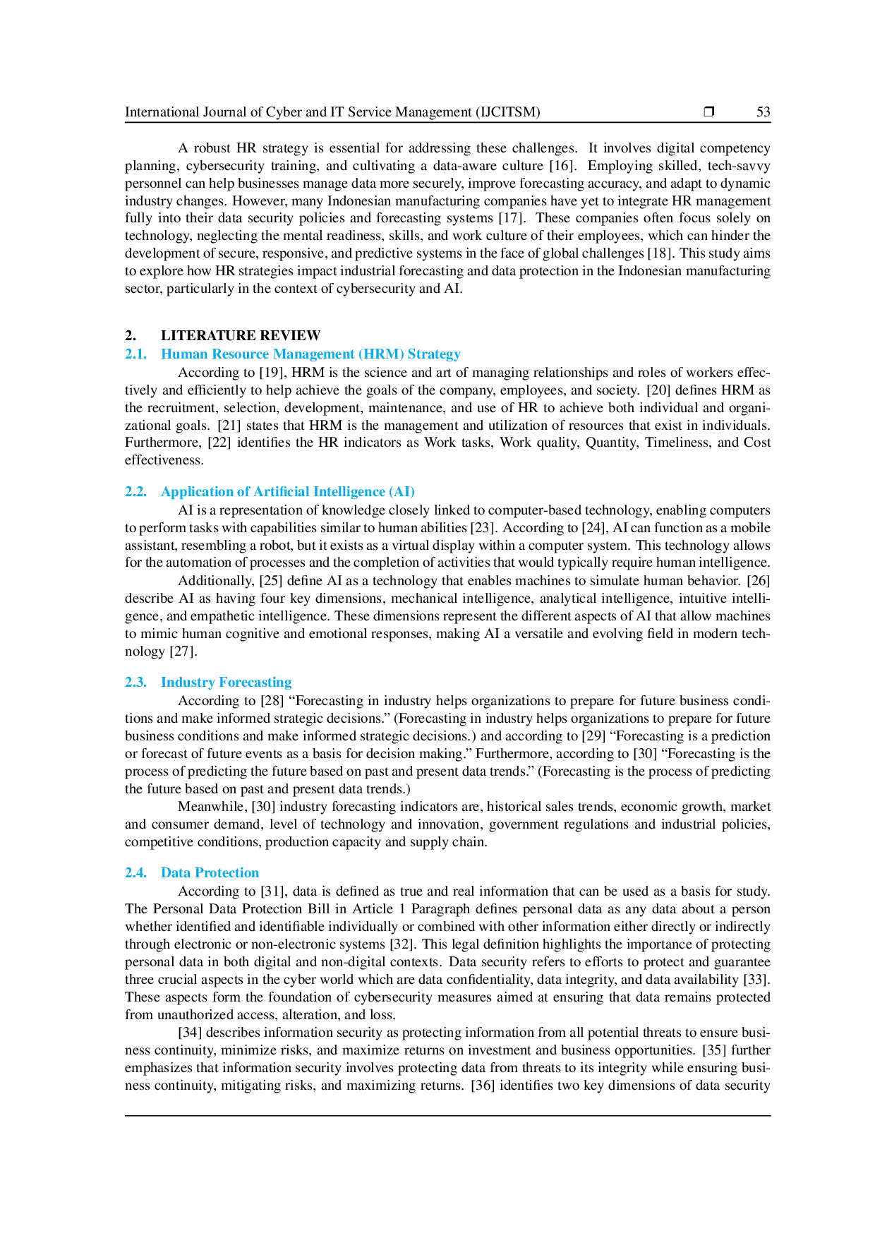 JURIS Impact of HR Management on AI Implementation and Data Protection in Indonesian Manufacturing
