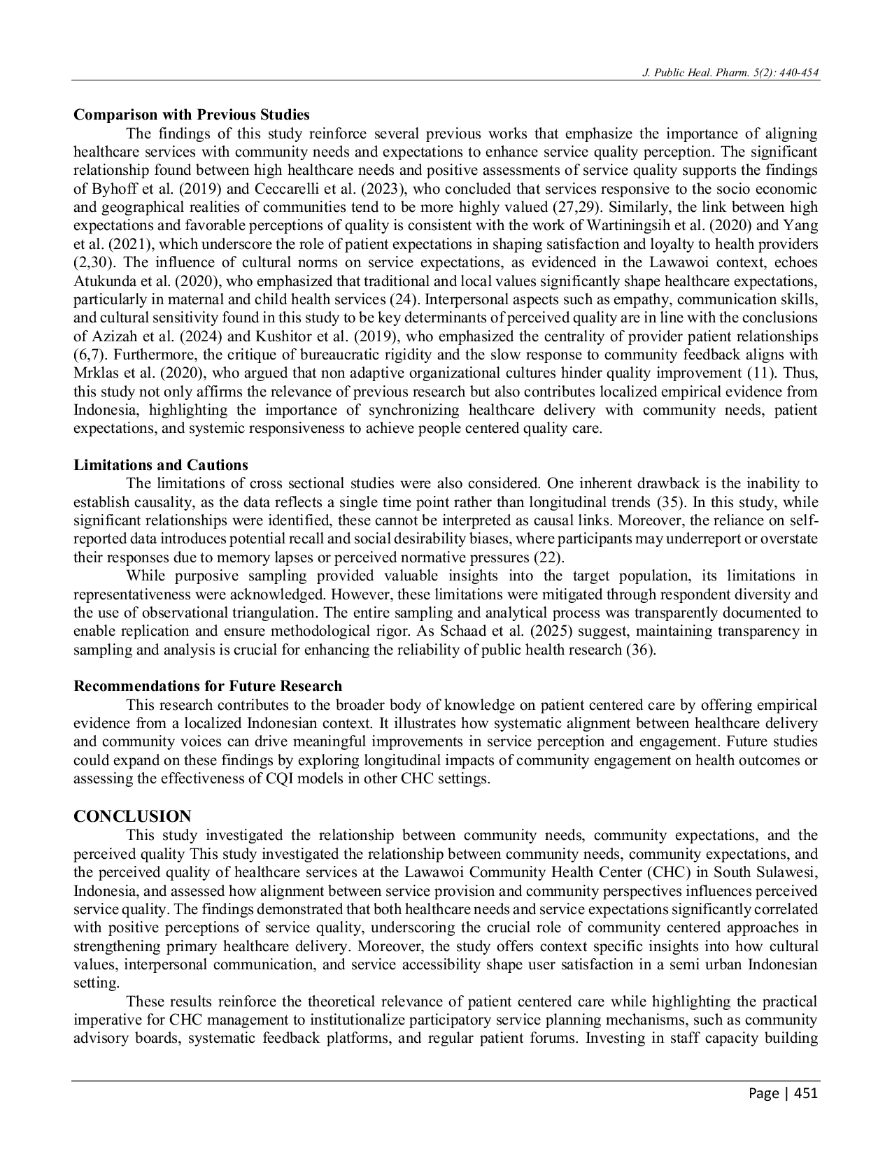 JURIS Menilai Kebutuhan dan Ekspektasi Masyarakat dengan Kualitas Pelayanan Kesehatan Studi Kasus Pusat Kesehatan Masyarakat Lawawoi