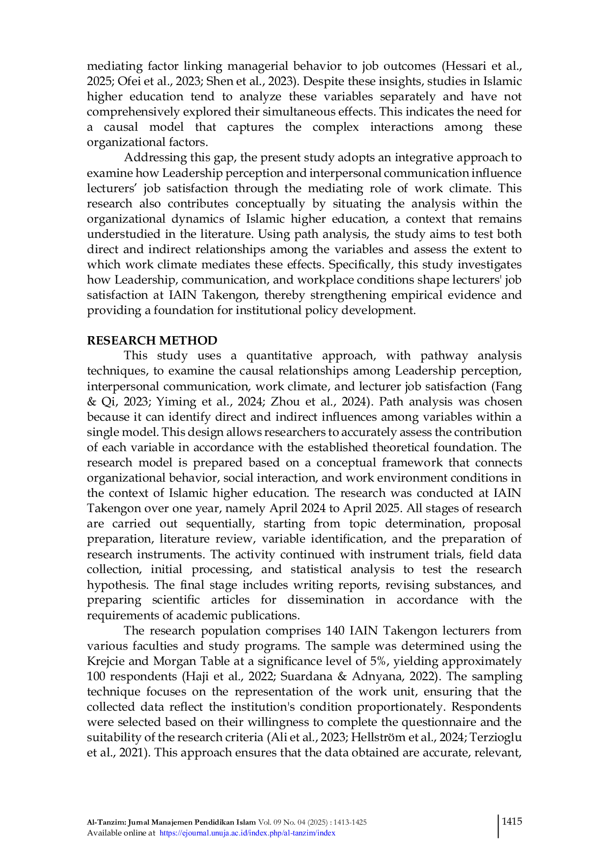 JURIS How Leadership Perception and Interpersonal Communication Shape Academic Wellbeing Evidence from Islamic Higher Education