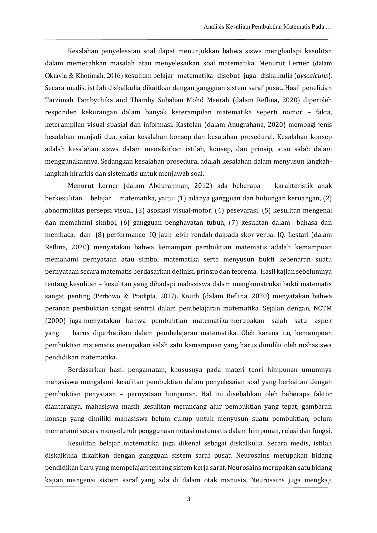 JURIS Analisis Kesulitan Pembuktian Matematis Pada Materi Teori Himpunan Dari Sudut Pandang Neurosains
