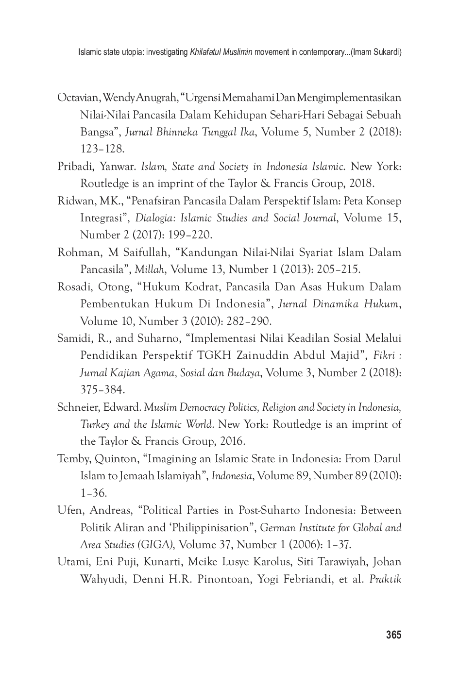 JURIS Islamic state utopia investigating khilafatul muslimin movement in contemporary Indonesia