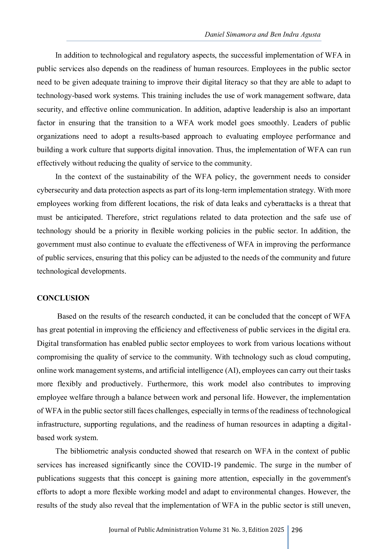 JURIS Bibliometric Analysis of the Work from Anywhere Transformation in Optimizing Public Services in the Digital Era