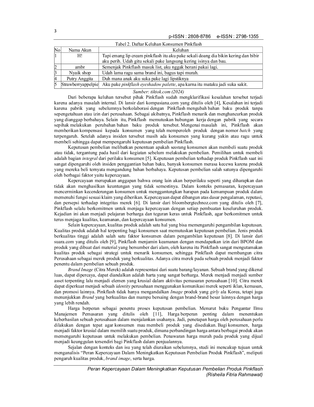 JURIS Peran Kepercayaan Dalam Meningkatkan Keputusan Pembelian Produk Pinkflash