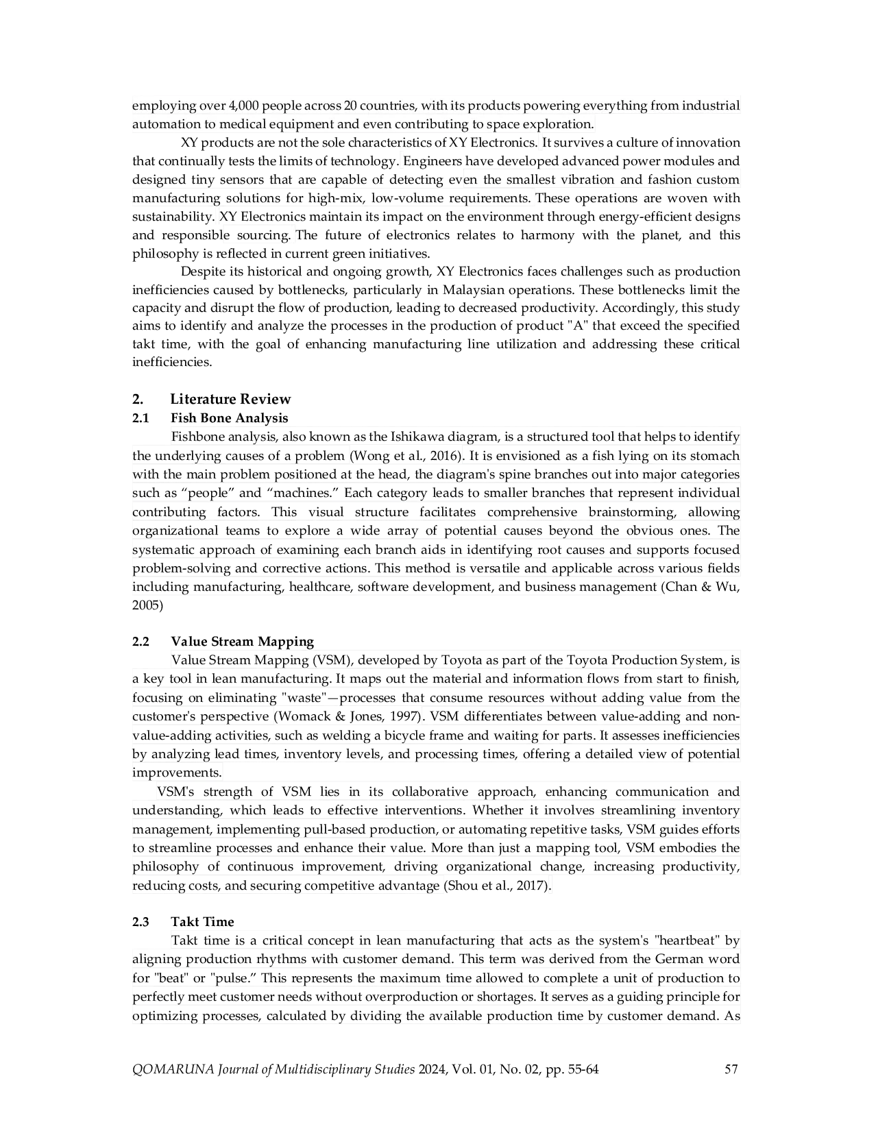 JURIS Line Balancing Study Using Value Stream Mapping Tool on Lean Manufacturing A Case Study in an Electronic Industry