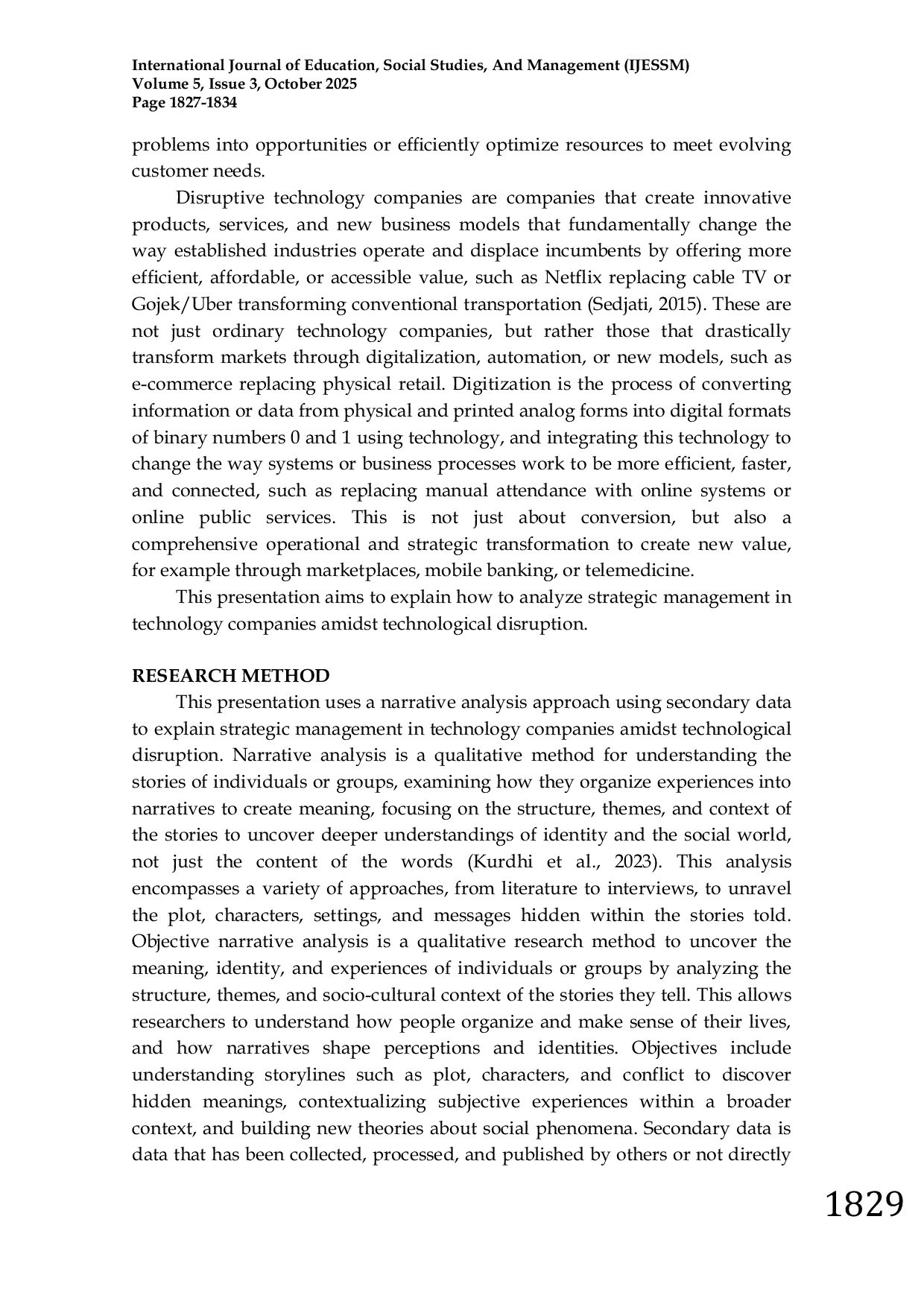 JURIS Strategic Management Analysis in Technology Companies Amidst Technological Disruption