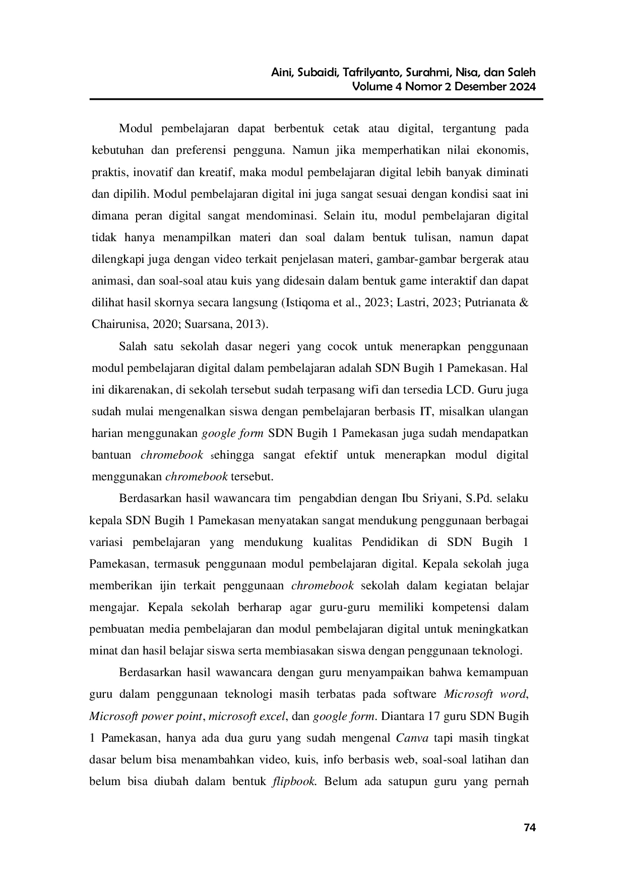 JURIS Pendampingan Pembuatan Modul Pembelajaran Digital Bagi Guru Sd Negeri