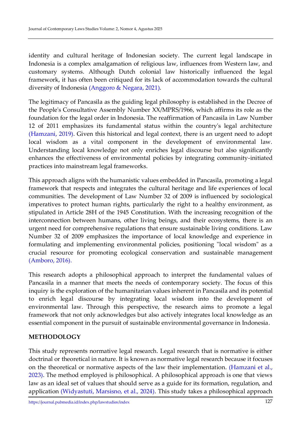 JURIS Embracing Local Wisdom Enriching Environmental Law Development through the Humanist Lens of Pancasila