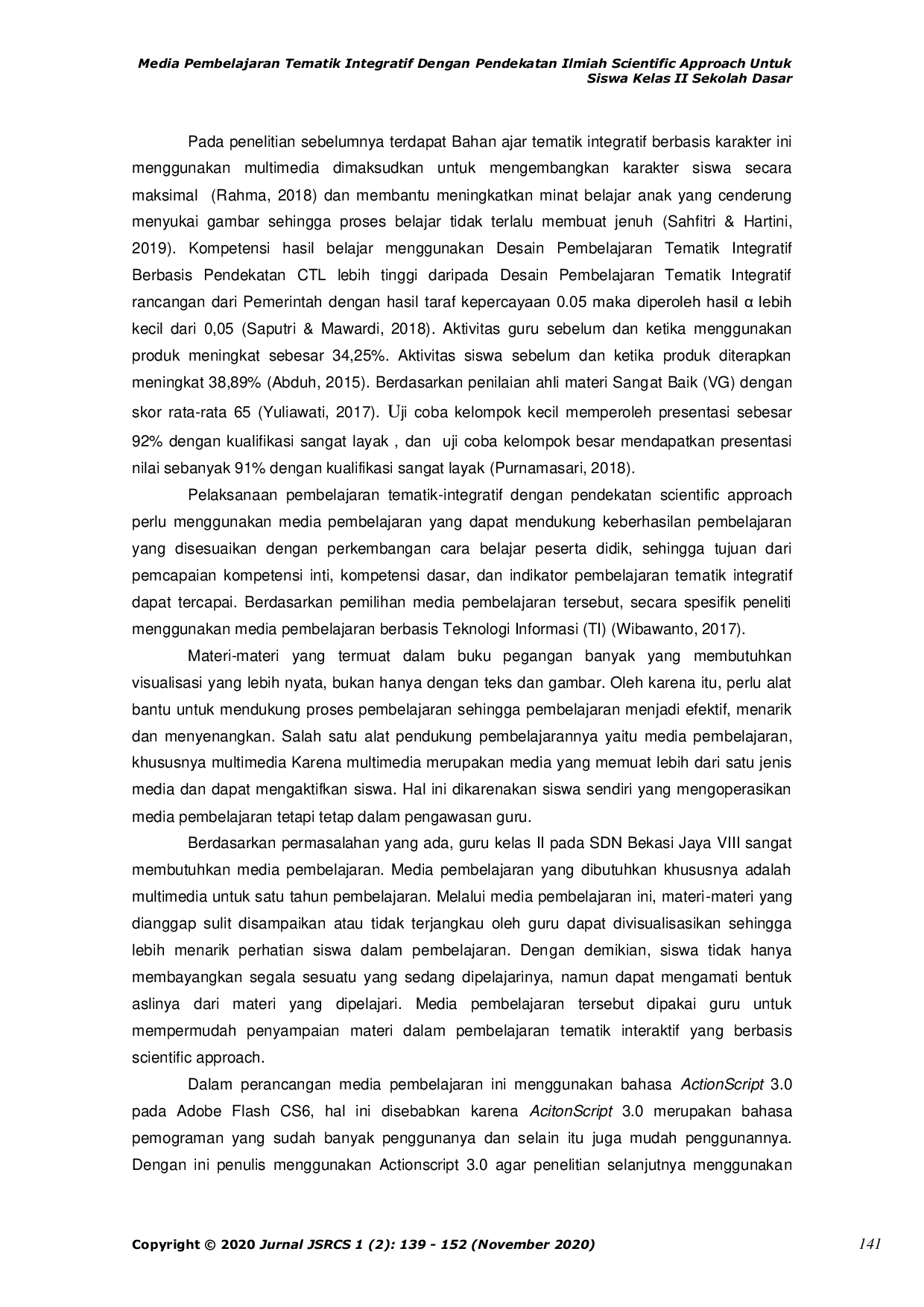 JURIS Media Pembelajaran Tematik Integratif Dengan Pendekatan Ilmiah Scientific Approach Untuk Siswa Kelas II Sekolah Dasar