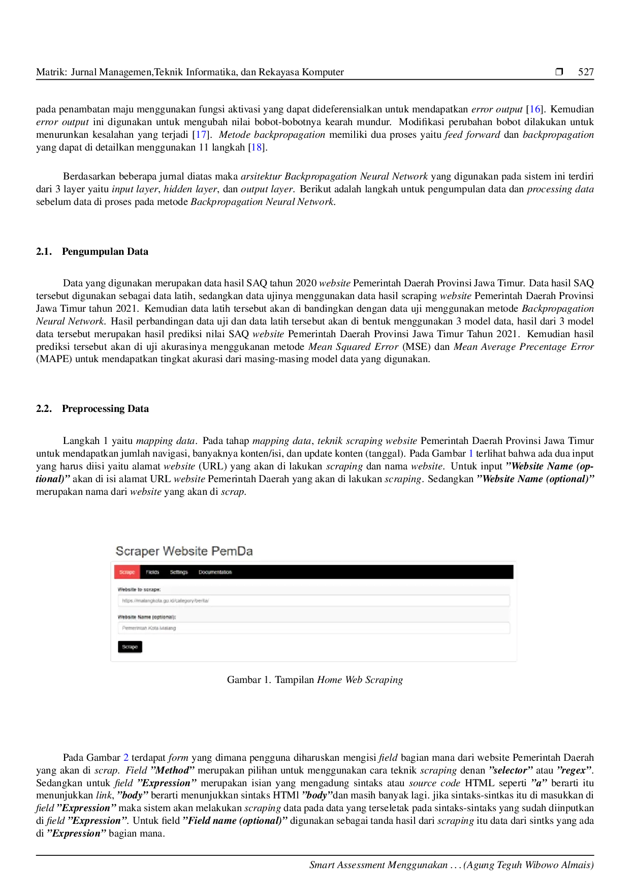 JURIS Smart Assessment menggunakan Backpropagation Neural Network