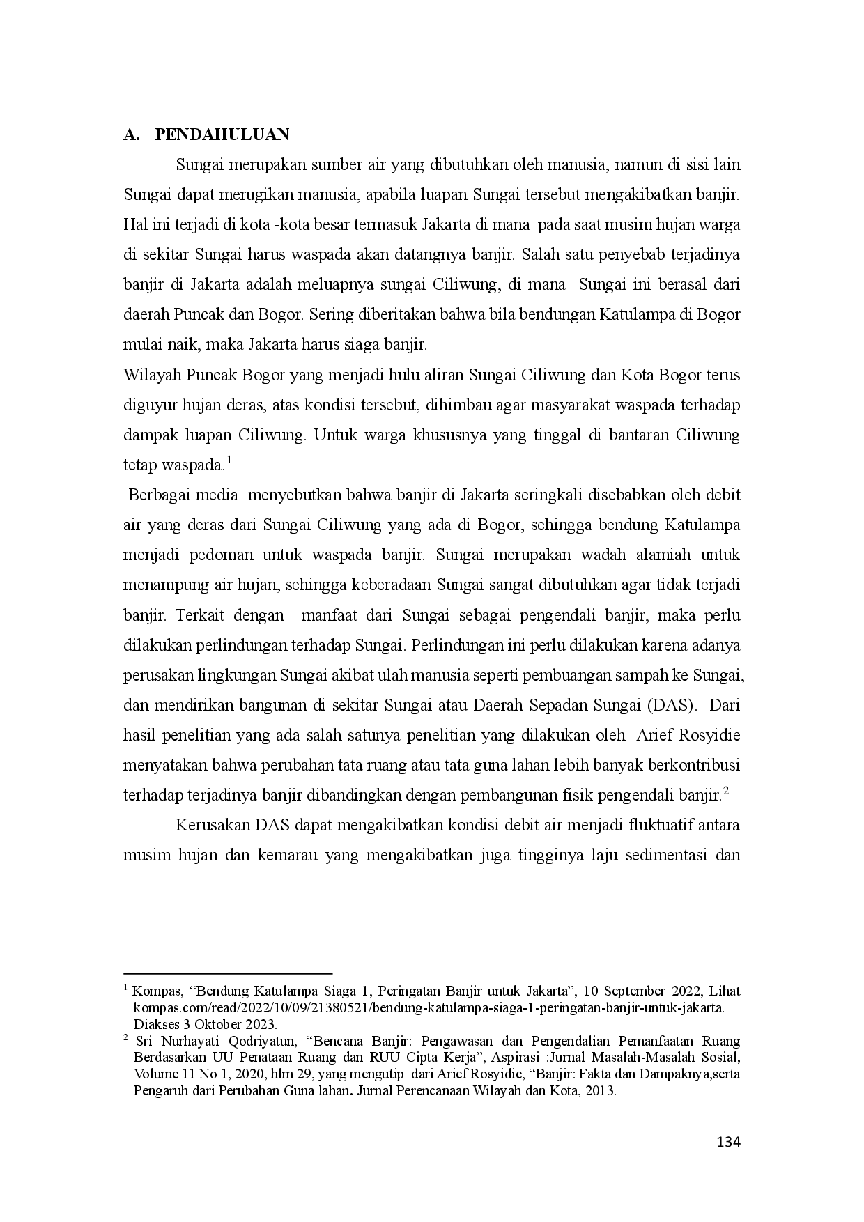 juris Pengaturan Tentang Pemanfaatan Lahan Sekitar Sungai Ciliwung Di Bogor Terkait Penanggulangan Banjir