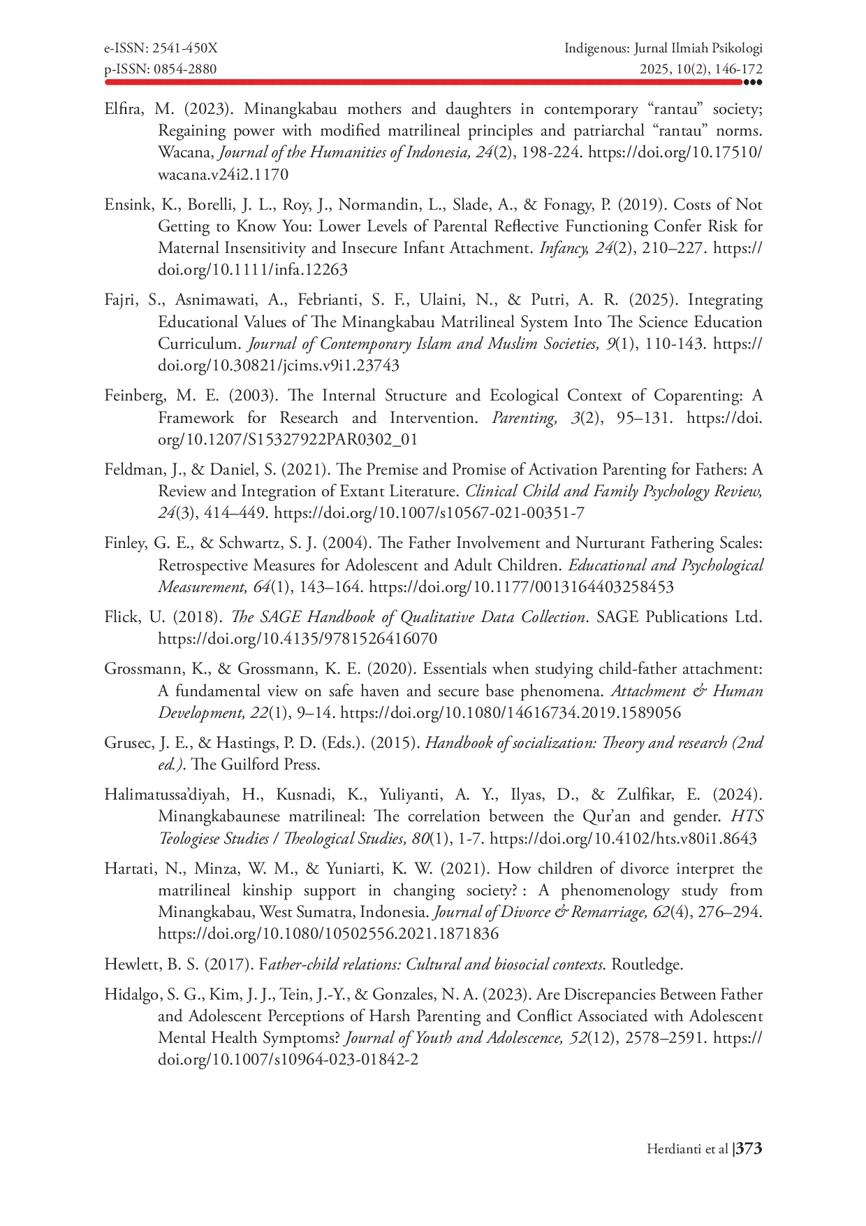 JURIS Adolescent Perspectives on Fathering and Psychological Development in Minangkabau s Matrilineal Society