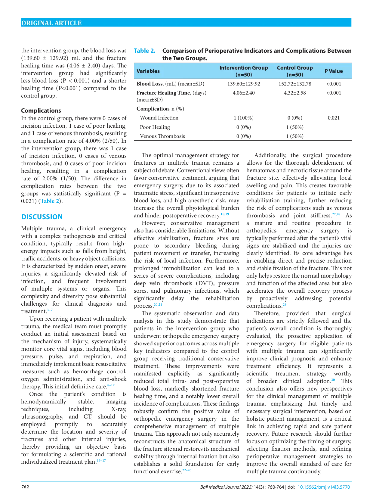 JURIS Clinical outcomes of emergency orthopedic surgery versus conservative treatment in multiple trauma patients a comparative study
