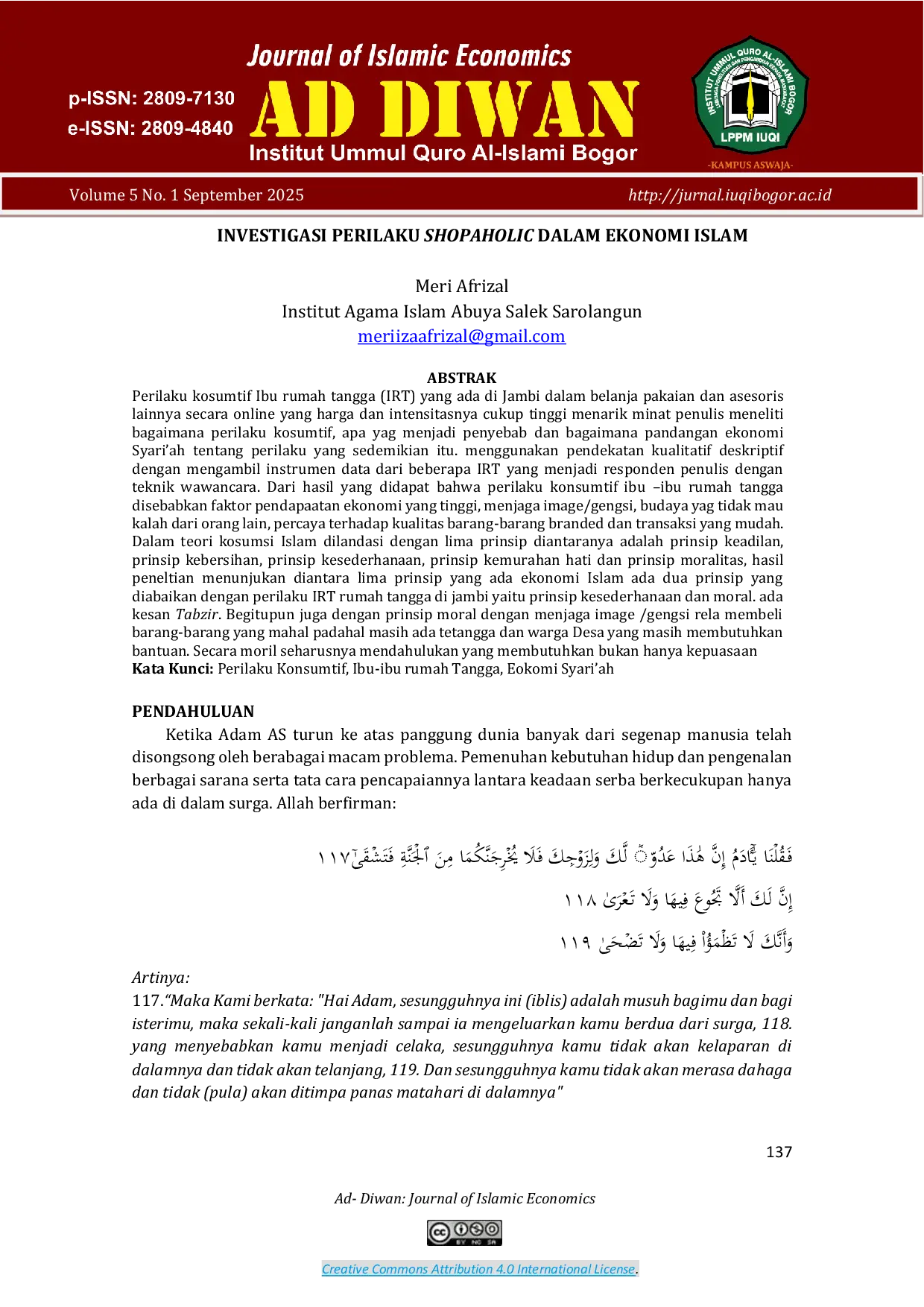 JURIS Investigasi Perilaku Shopaholic dalam Ekonomi Islam