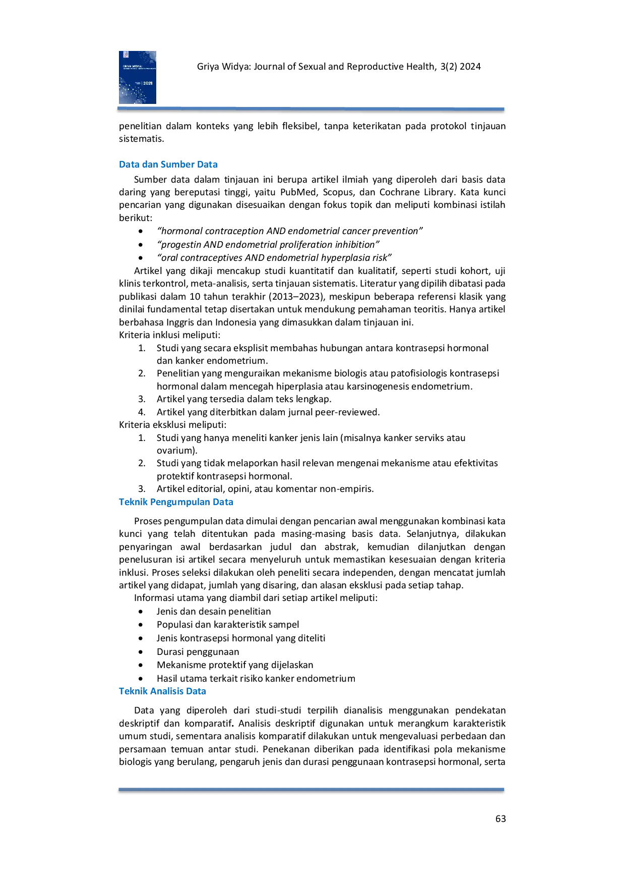 JURIS Mampukah Kontrasepsi Hormonal Melindungi dari Kanker Endometrium Sebuah Tinjauan Pustaka