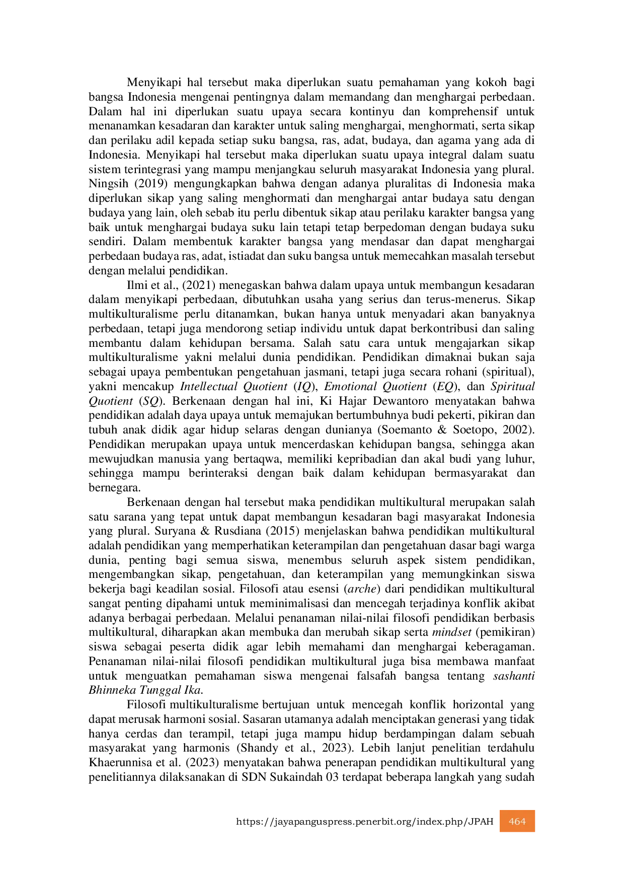 JURIS Implikasi Penanaman Nilai Nilai Filosofi Pendidikan Multikultural Bagi Siswa Hindu SMPN 2 Basarang Kabupaten Kapuas