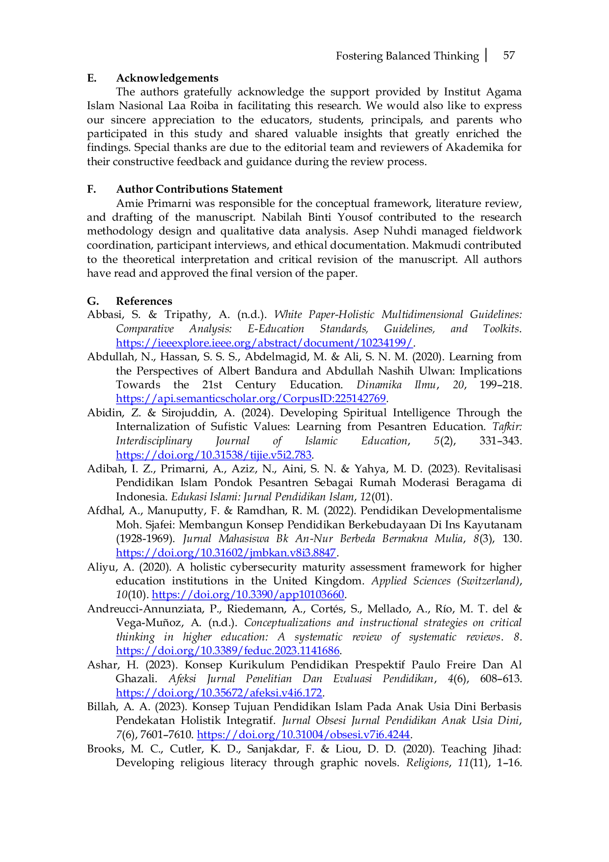 JURIS Fostering Balanced Thinking Through Holistic Moderation Education A Study of the Urban Muslim Society
