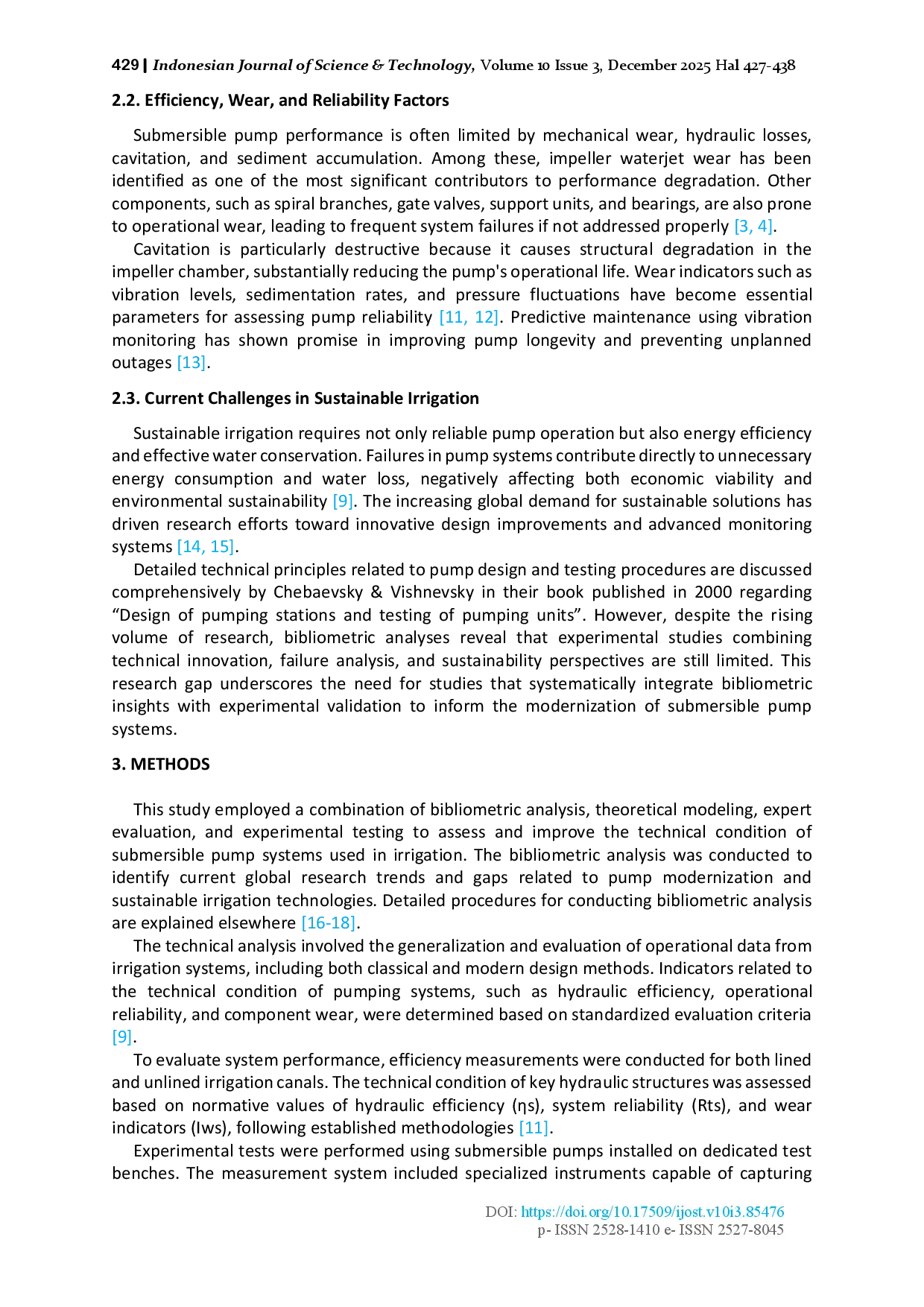juris Modernization of Submersible Pump Designs for Sustainable Irrigation A Bibliometric and Experimental Contribution to Sustainable Development Goals SDGs