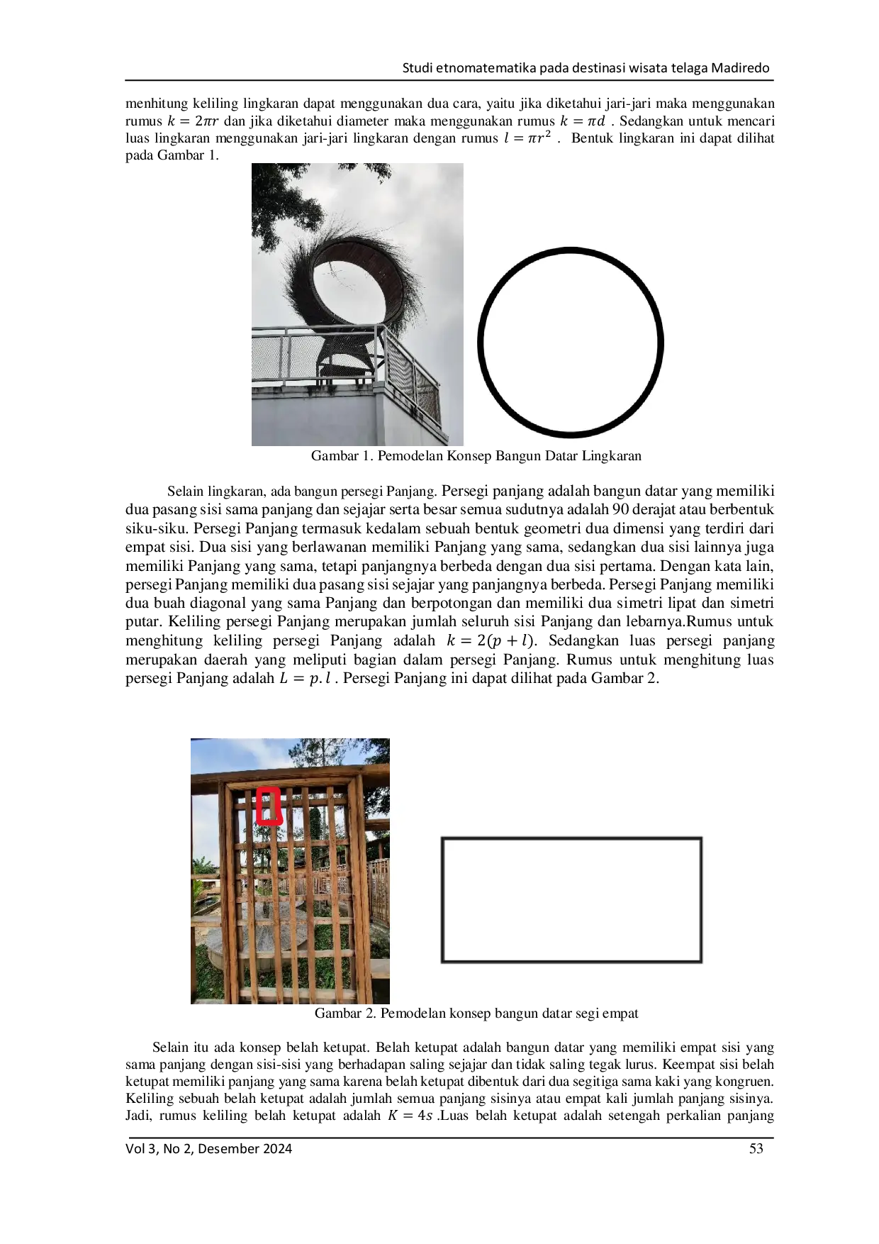 JURIS Studi etnomatematika pada destinasi wisata telaga Madiredo