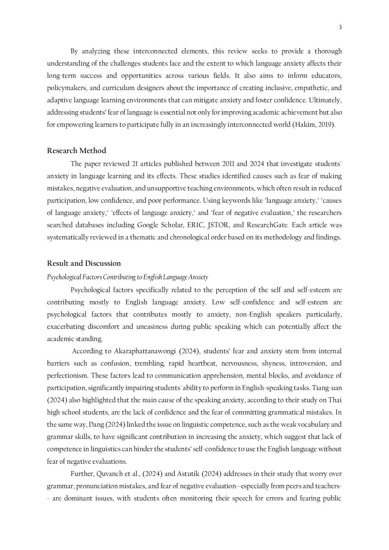 JURIS Language Anxiety among EFL Learners A Review of Causes and Effects