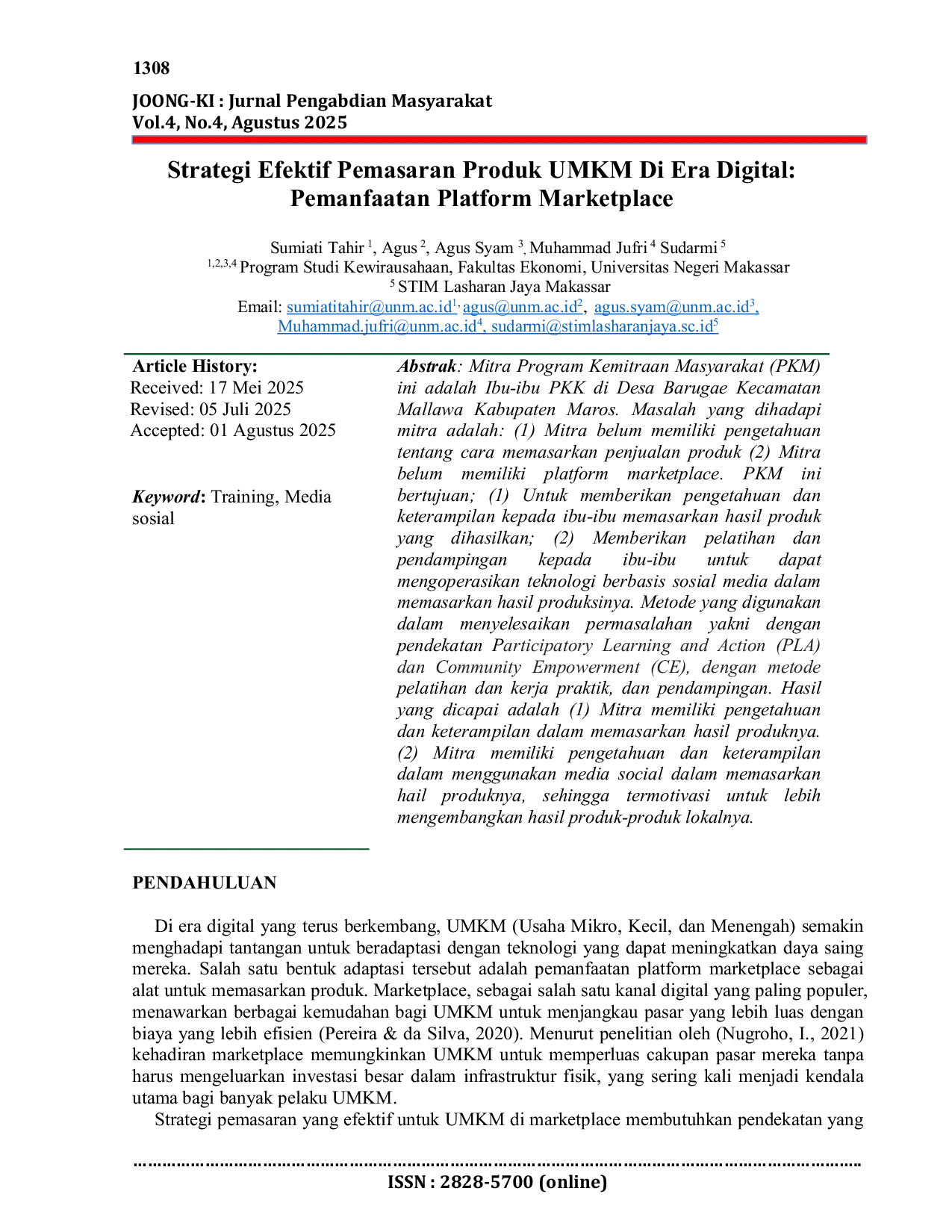 JURIS Strategi Efektif Pemasaran Produk UMKM Di Era Digital Pemanfaatan Platform Marketplace