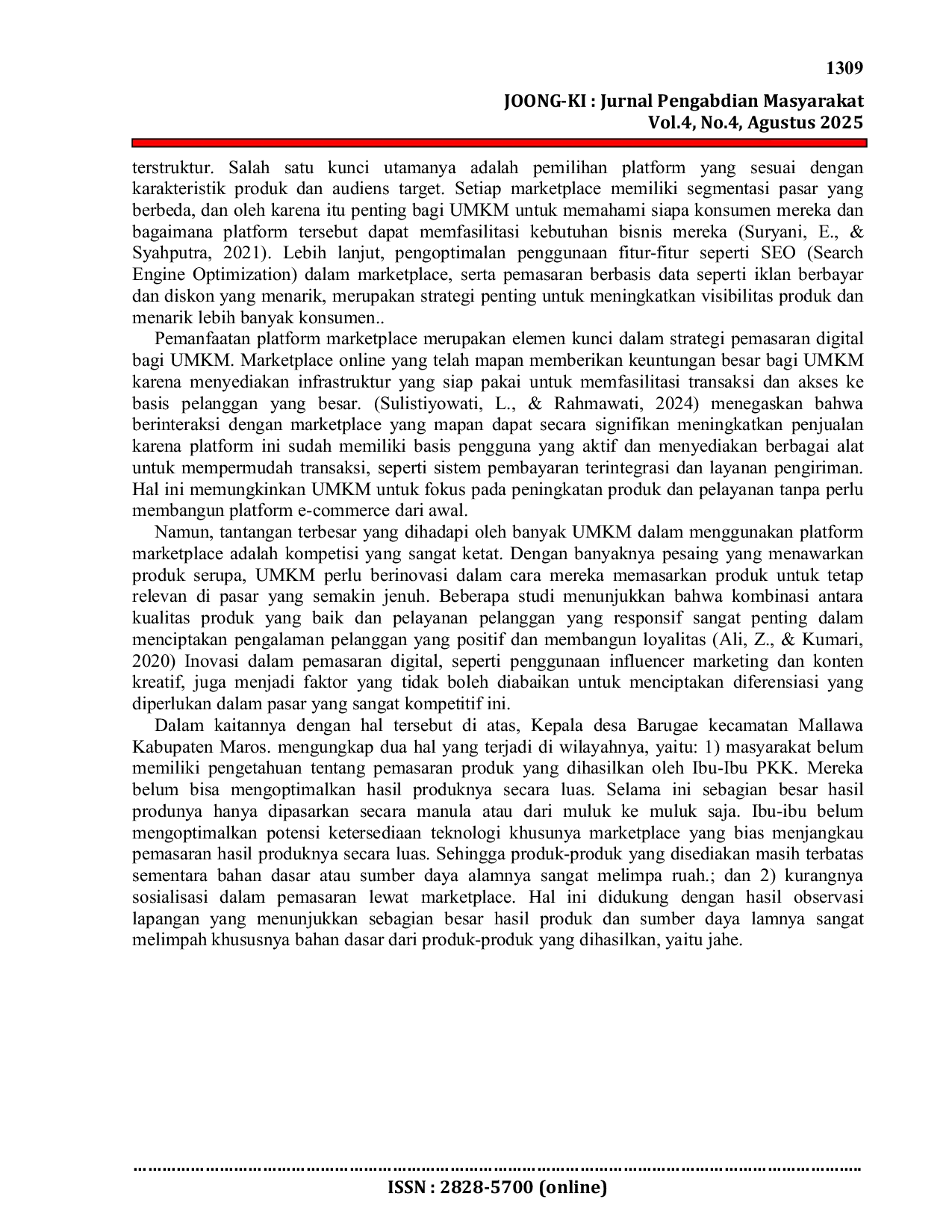 JURIS Strategi Efektif Pemasaran Produk UMKM Di Era Digital Pemanfaatan Platform Marketplace