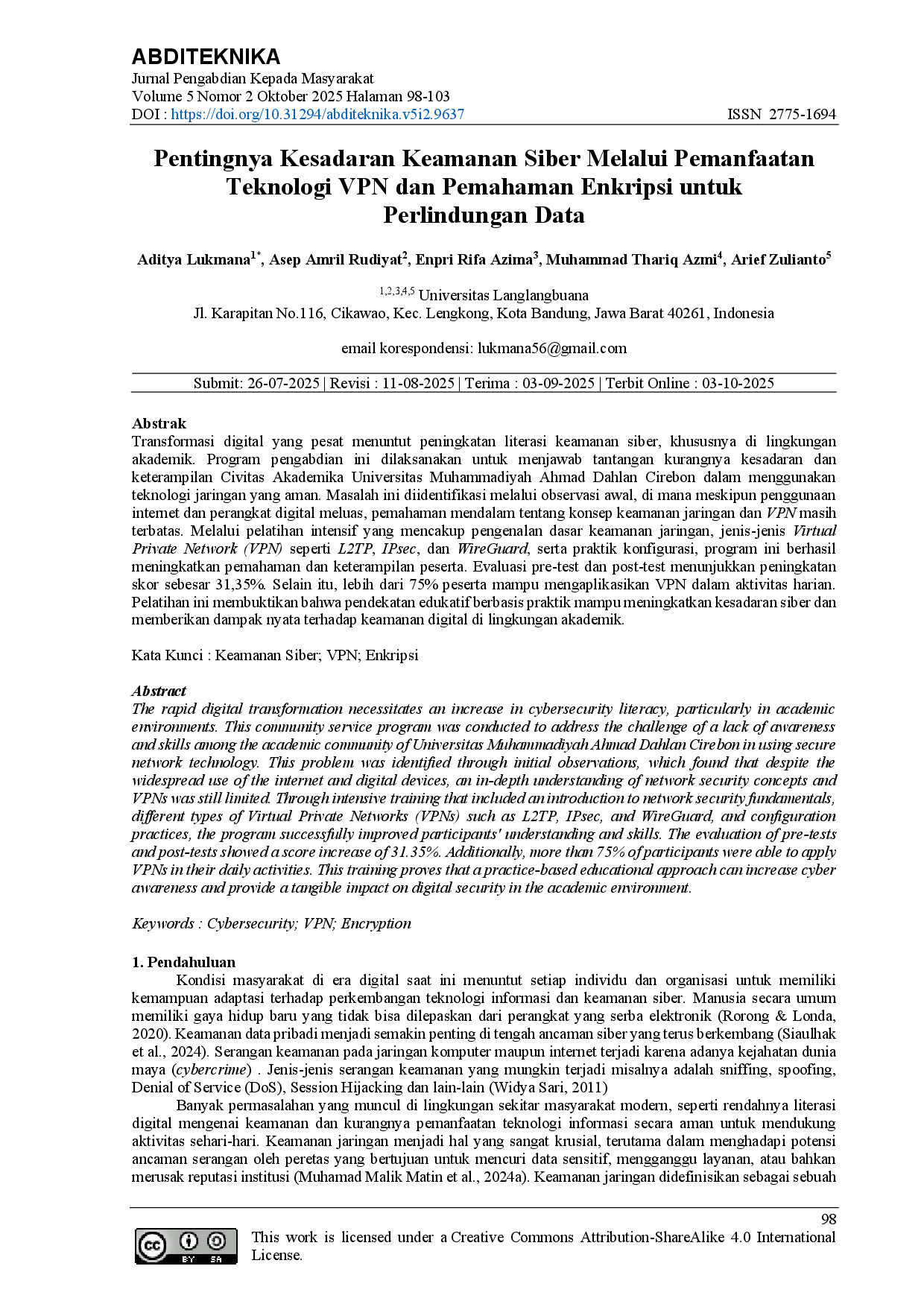 juris Pentingnya Kesadaran Keamanan Siber Melalui Pemanfaatan Teknologi VPN dan Pemahaman Enkripsi untuk Perlindungan Data