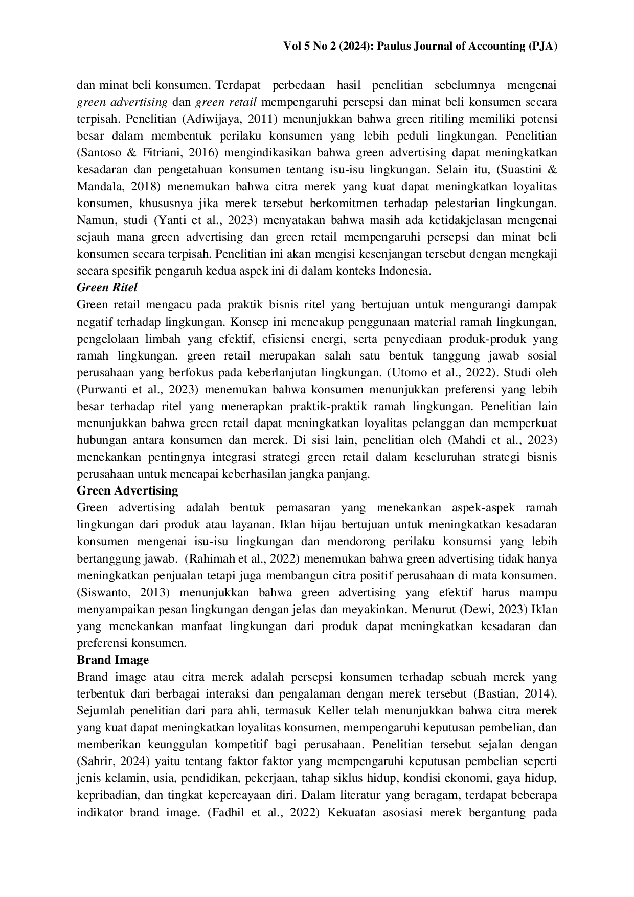 JURIS PENGARUH GREEN RITAEL GREEN ADVERTISING BRAND IMAGE TERHADAP PERSEPSI DAN MINAT BELI KONSUMEN ALFAMART DI KOTA PALOPO