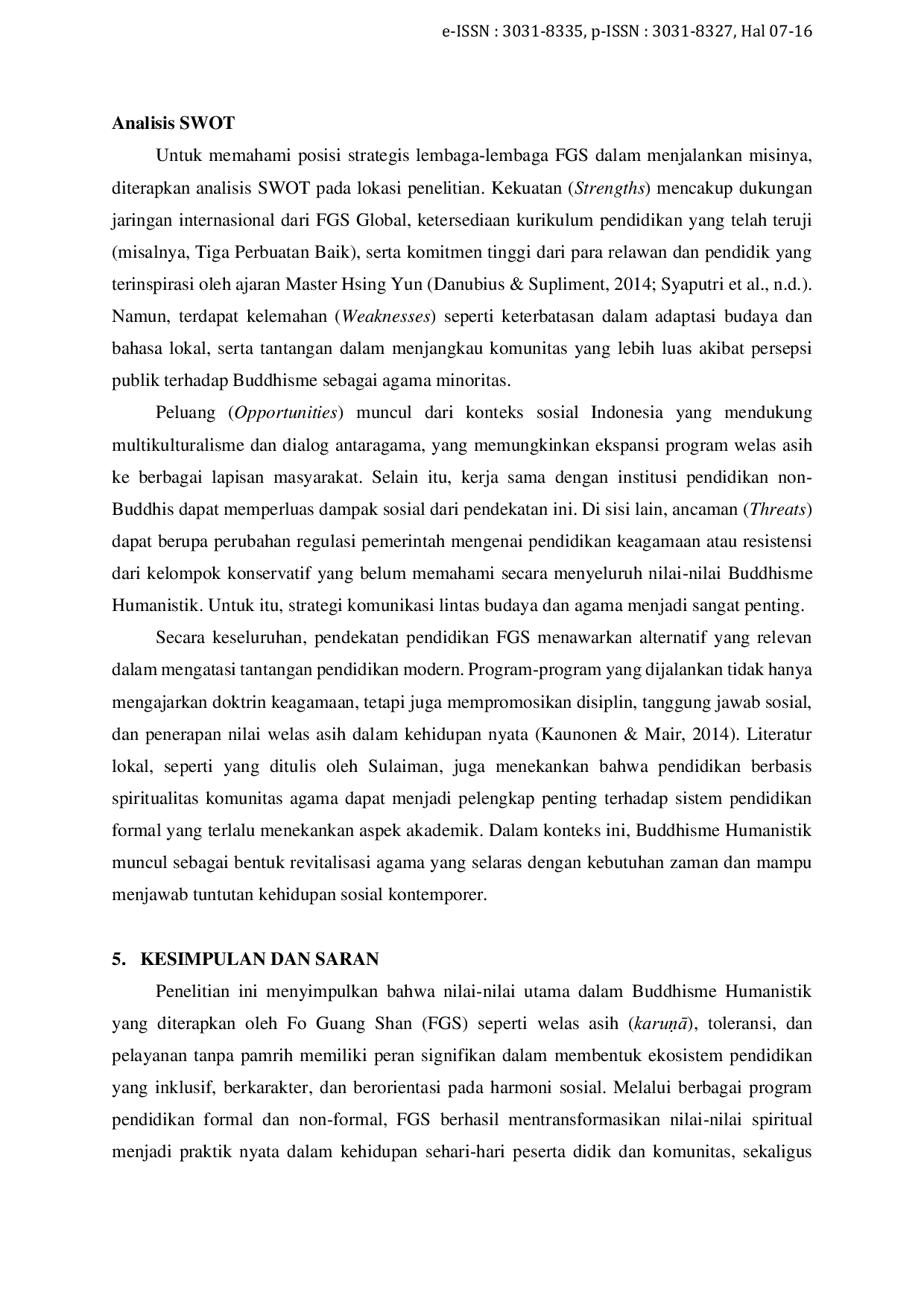 JURIS Pendidikan Berbasis Welas Asih dalam Buddhisme Humanistik Fo Guang