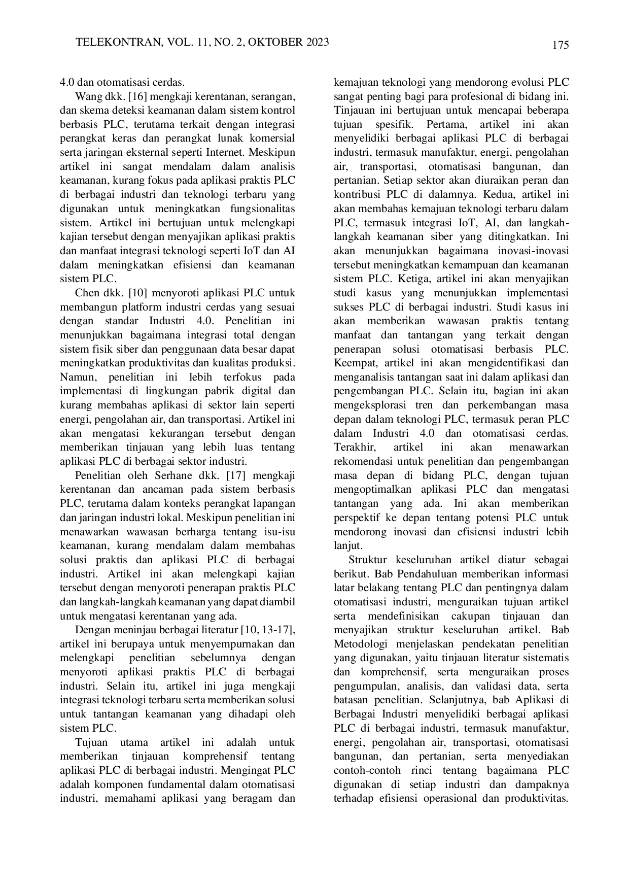 JURIS Tinjauan Komprehensif Evolusi Aplikasi dan Tren Masa Depan Programmable Logic Controllers A Comprehensive Review of the Evolution Applications and Future Trends of Programmable Logic Controllers