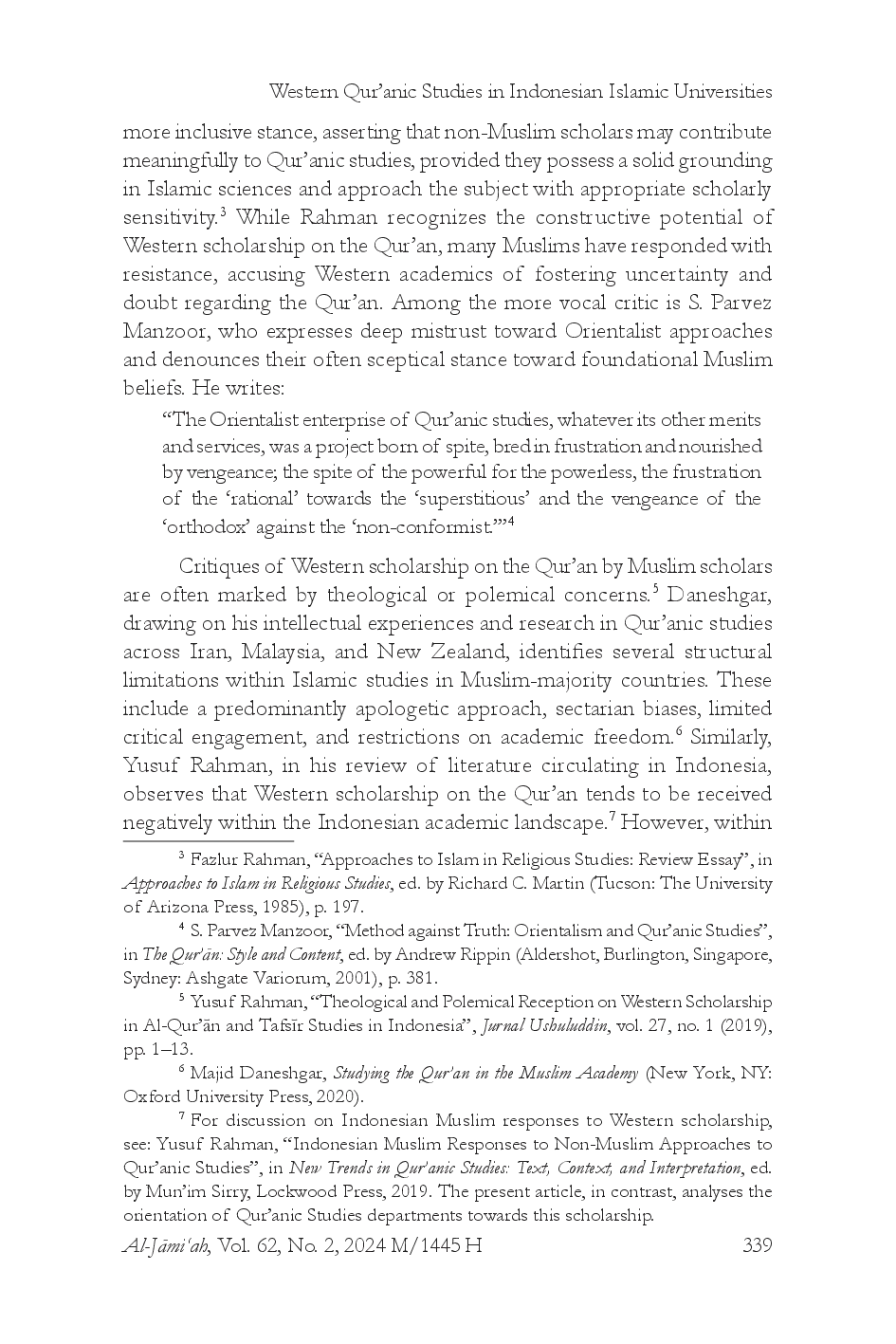 juris Western Qur anic Studies in Indonesian Islamic Universities Responses Contestations and Curriculum Politics