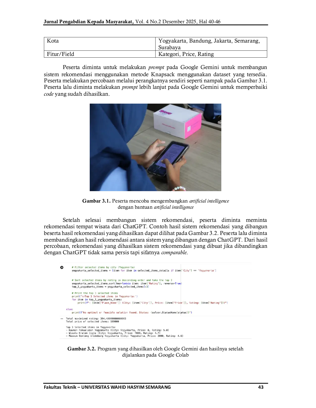 JURIS Peningkatan Kemampuan Artificial Intelligence untuk Coding bagi Siswa SMK Negeri 3 Kendal