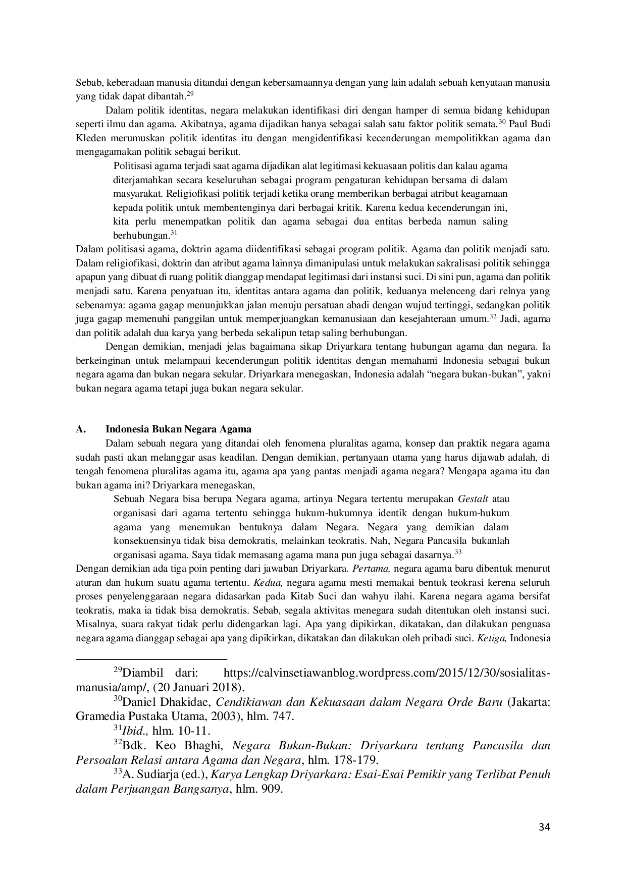 JURIS Hubungan Agama dan Negara Menurut Perspektif Nicolaus Driyarkara