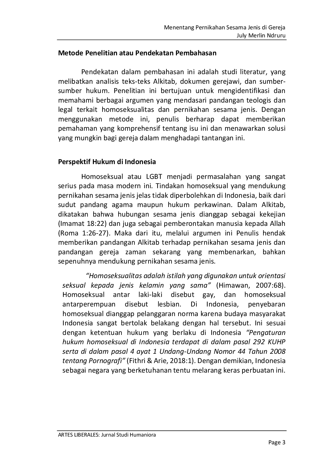 JURIS Menentang Pernikahan Sesama Jenis Di Gereja