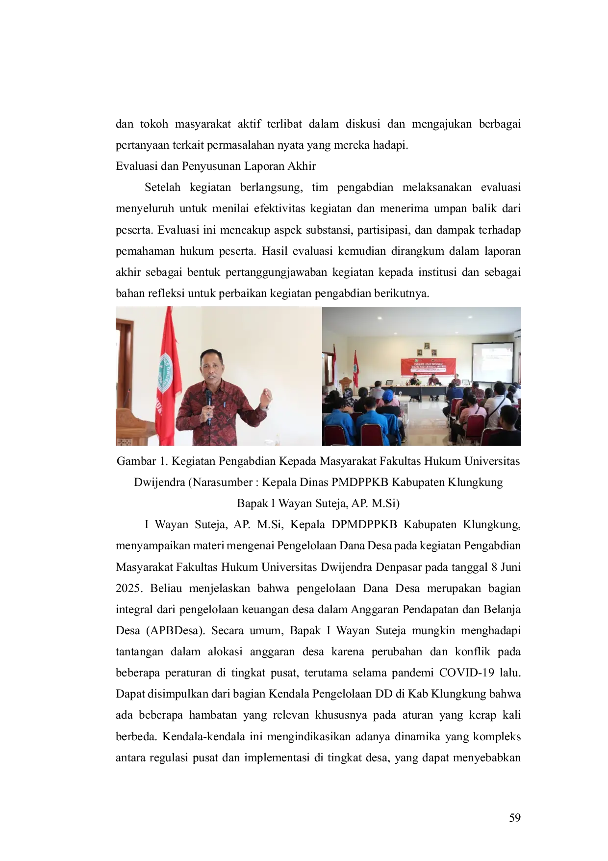 JURIS Edukasi Hukum Dan Tata Kelola Dana Desa Strategi Pencegahan Penyimpangan Dana Desa Di Kecamatan Klungkung