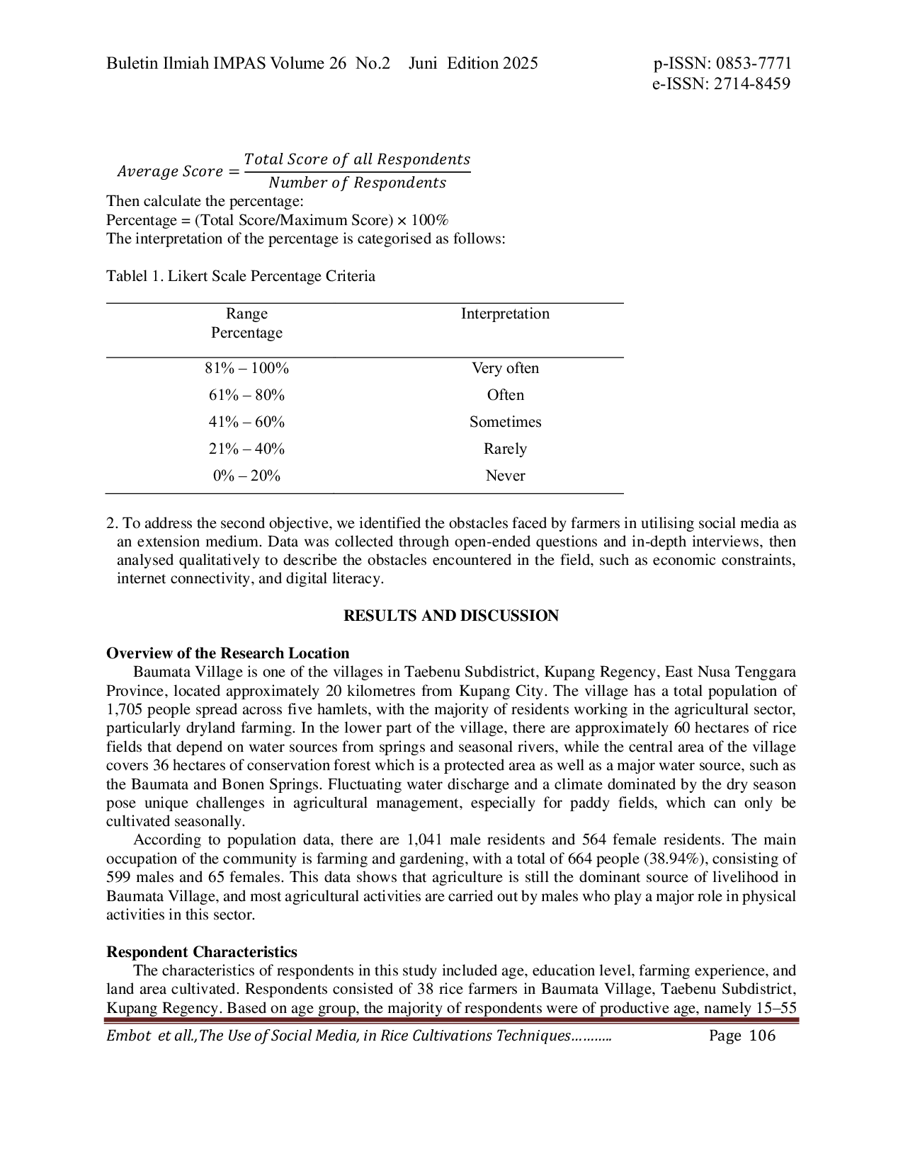 JURIS Pemanfaatan Media Sosial Dalam Teknik Budidaya Padi Di Desa Baumata Kecamatan Taebenu Kabupaten Kupang