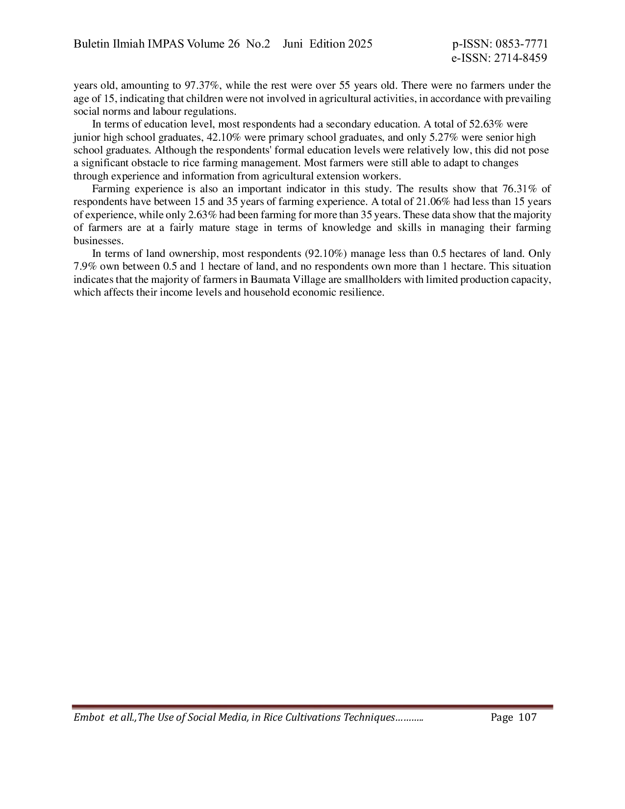 JURIS Pemanfaatan Media Sosial Dalam Teknik Budidaya Padi Di Desa Baumata Kecamatan Taebenu Kabupaten Kupang