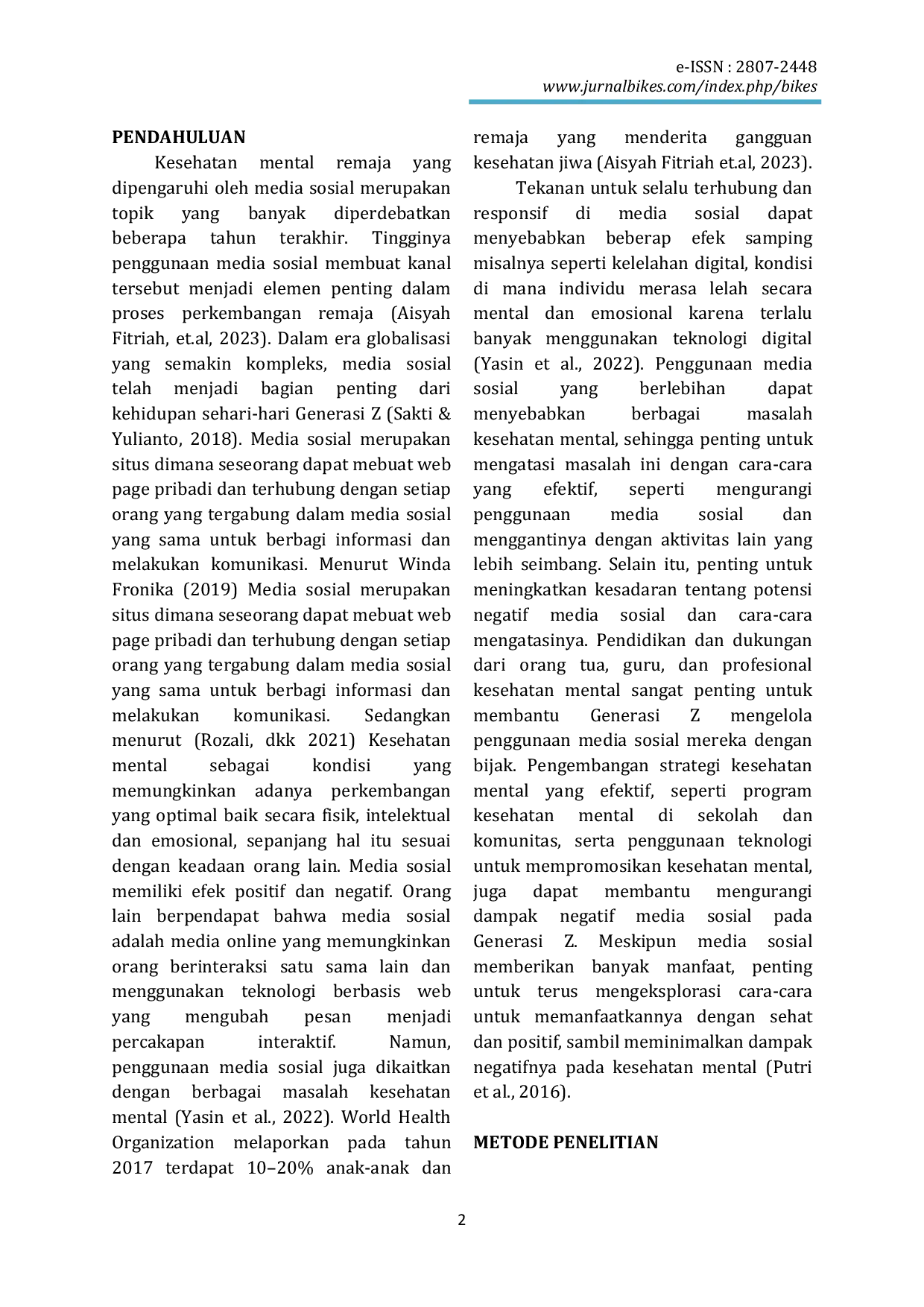 JURIS Pengaruh Media Sosial Terhadap Kesehatan Mental