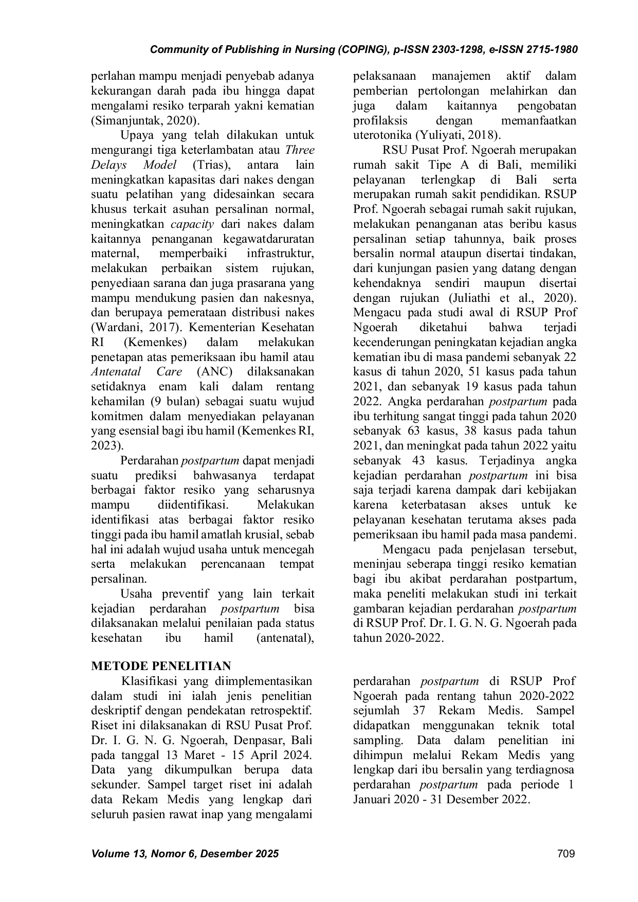 JURIS GAMBARAN KEJADIAN PERDARAHAN POSTPARTUM DI RSUP PROF Dr I G N G NGOERAH PADA TAHUN 2020 2022