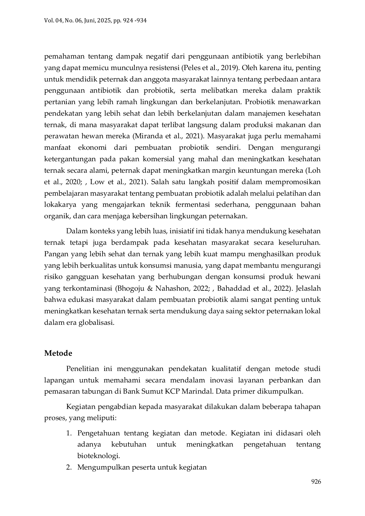 JURIS Edukasi Masyarakat Dalam Pembuatan Probiotik Alami Dalam Meningkatkan Kesehatan Ternak di Desa Binjai Bakung Kecamatan Pantai Labu Kabupaten Deli Serdang