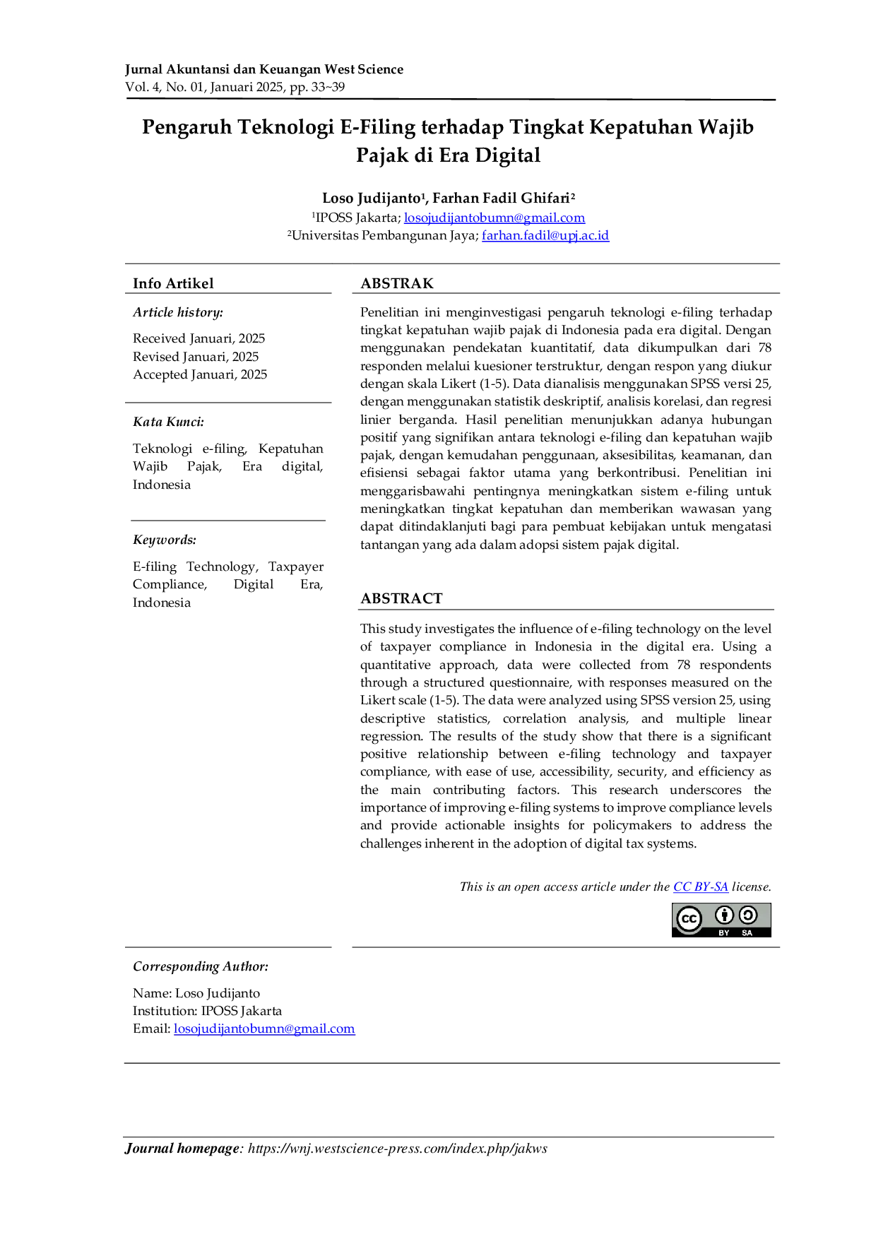 JURIS Pengaruh Teknologi E Filing terhadap Tingkat Kepatuhan Wajib Pajak di Era Digital