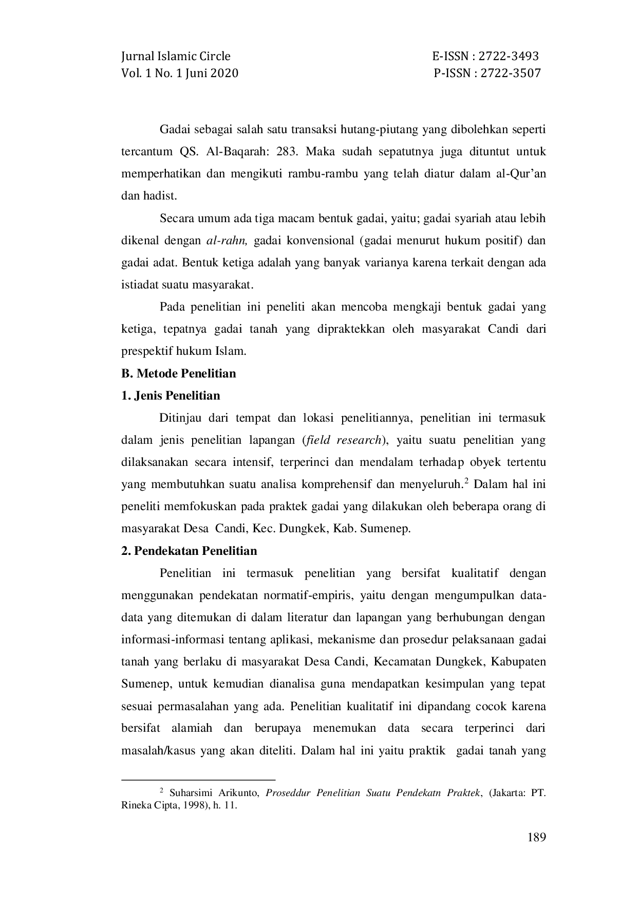 JURIS Akad Gadai Tanah Pada Masyarakat Desa Candi Kab Sumenep Ditinjau Dari Perspektif Hukum Islam