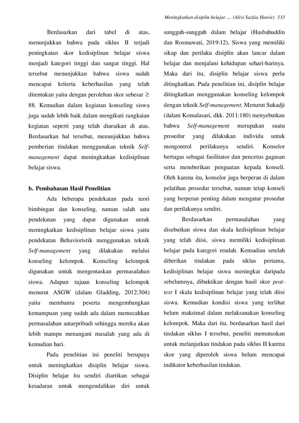 JURIS Teknik Self Management Untuk Meningkatkan Disiplin Belajar Siswa Di Smk N 2 Sewon