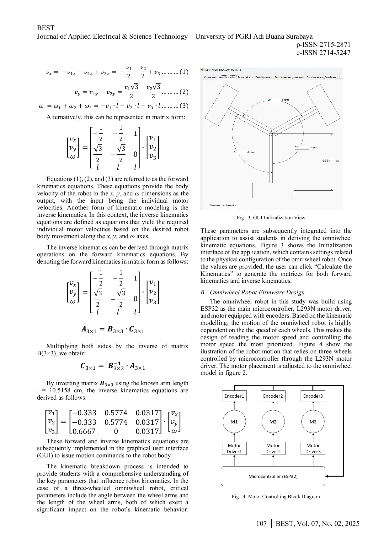 JURIS Design of Omniwheel Kinematics Learning Platform using ESP32 and Microsoft Visual Studio