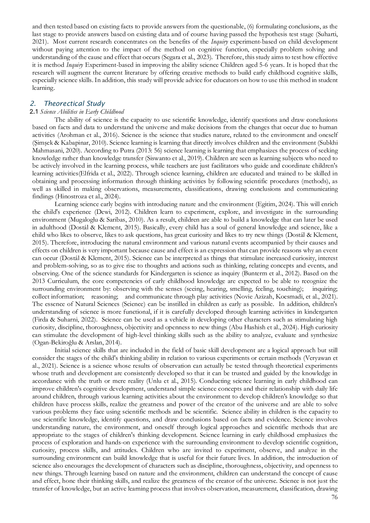 JURIS The Effect of Experiment Based Inquiry Method on the Science Ability of Children Aged 5 6 Years at Aisyiyah Bustanul Athfal III Paranga Kindergarten Gowa Regency A Quasi Experimental Study