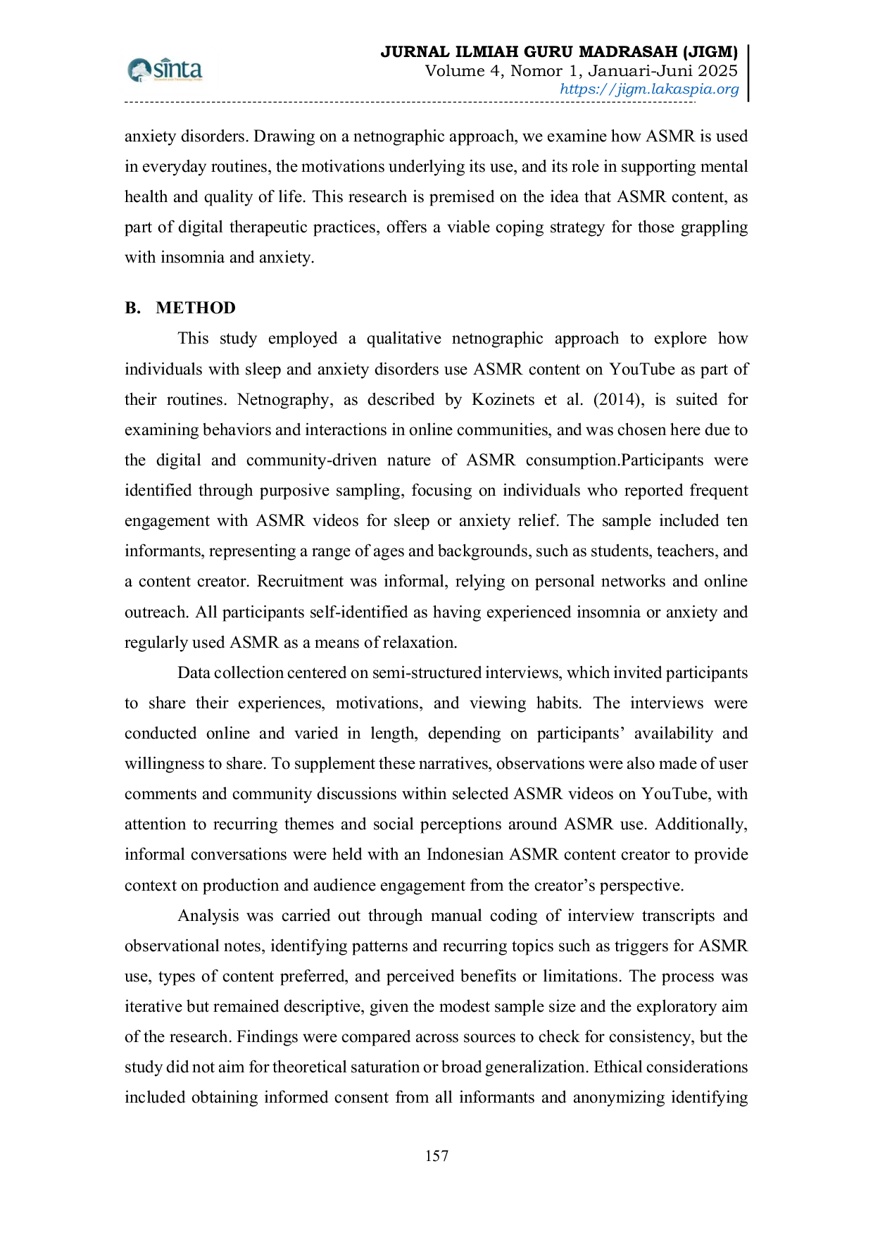 JURIS A Netnographic Analysis of ASMR Consumption on YouTube Among Individuals with Sleep and Anxiety Disorders