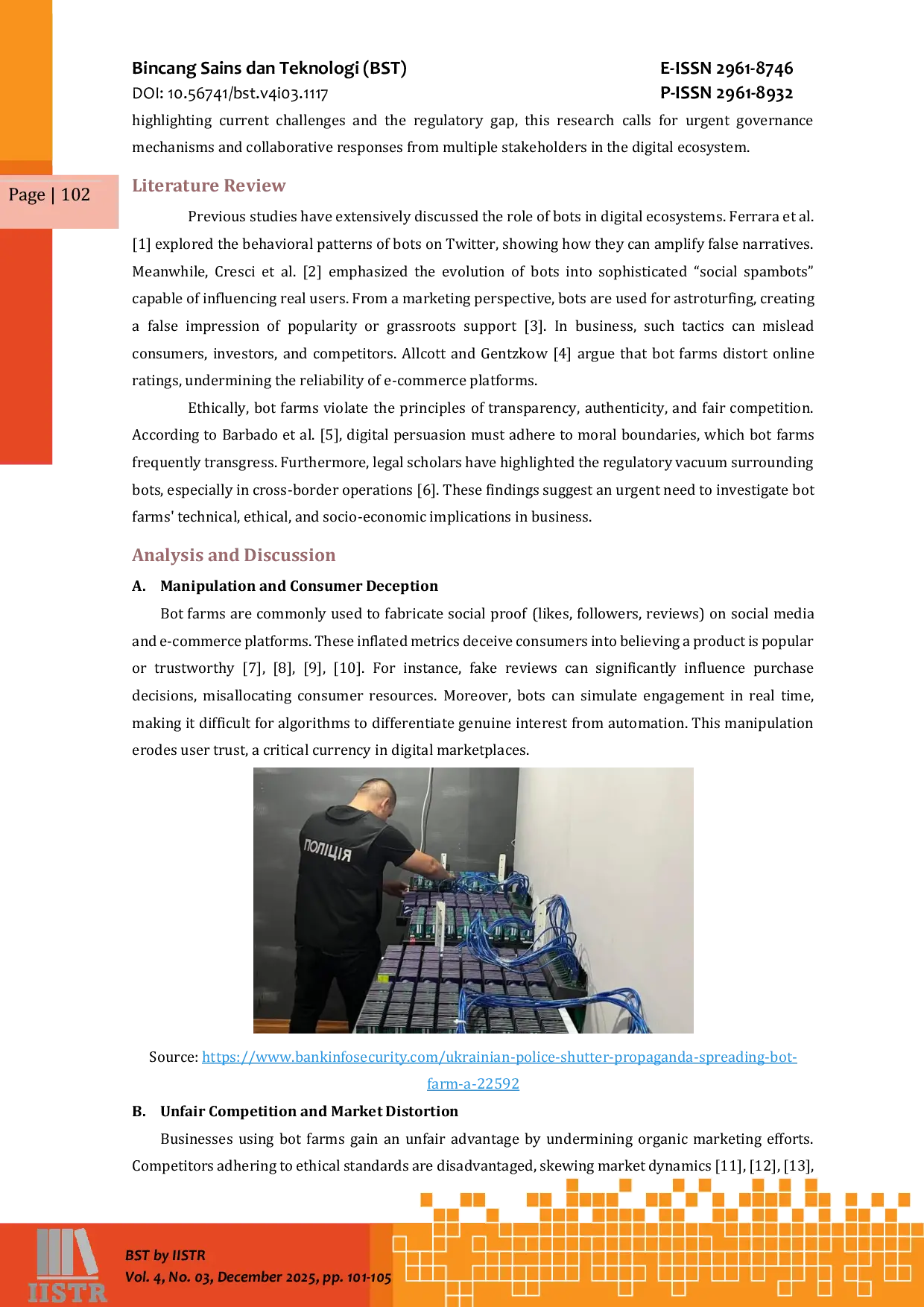 JURIS The Dark Side of Bot Farms in the Business World An Ethical and Economic Threat in the Digital Era