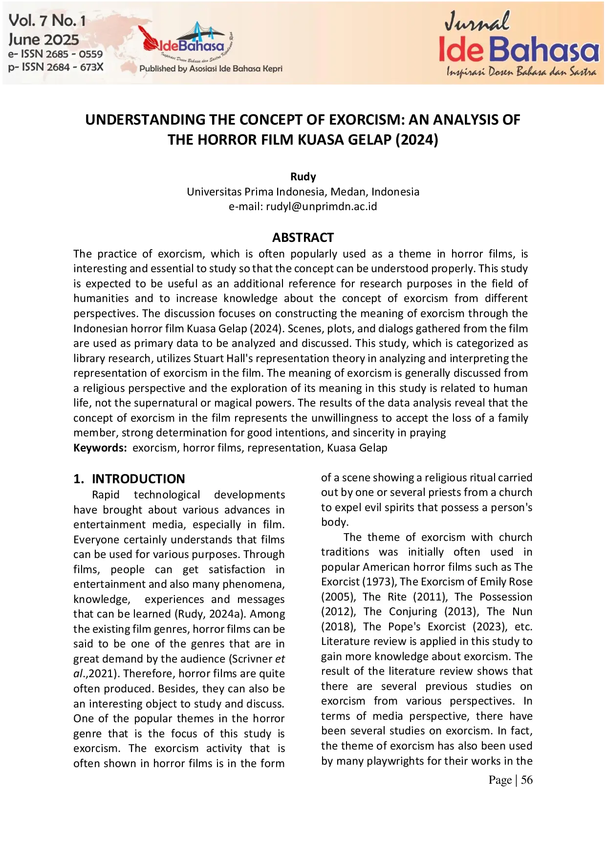 JURIS Understanding The Concept Of Exorcism An Analysis Of The Horror Film Kuasa Gelap 2024