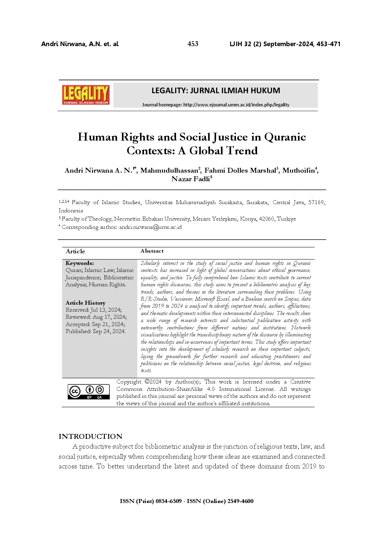 juris Human rights and social justice in Quranic contexts a global trend