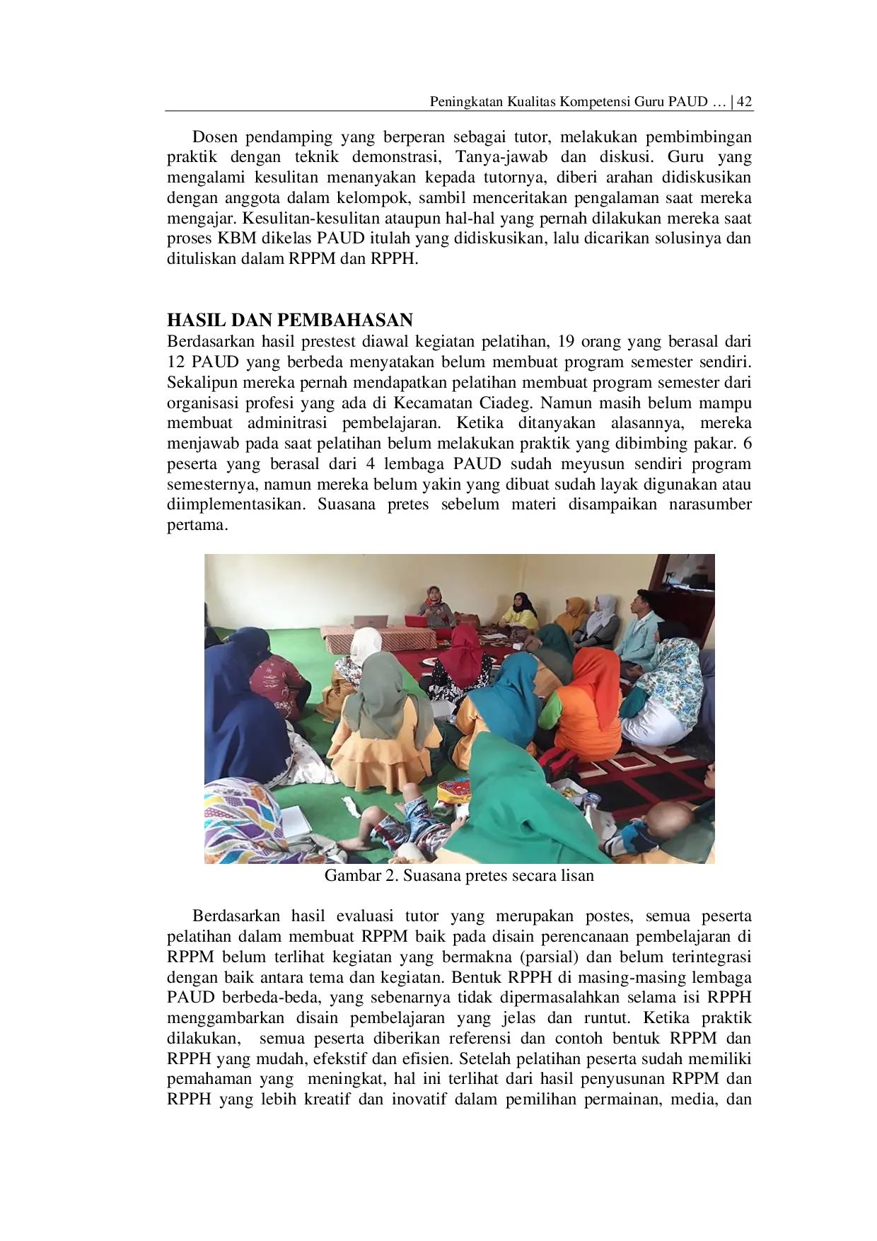 JURIS Peningkatan Kualitas Kompetensi Guru PAUD Menjadi Guru Profesional